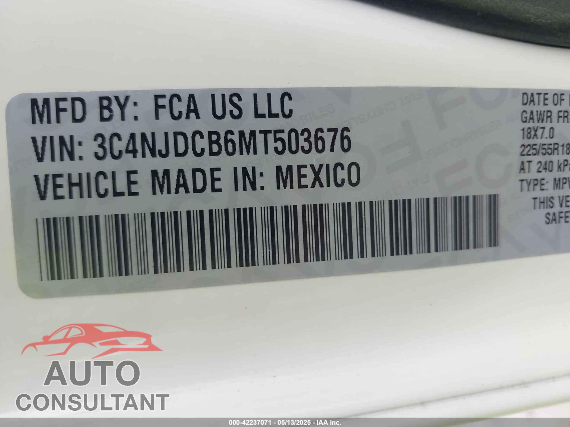 JEEP COMPASS 2021 - 3C4NJDCB6MT503676