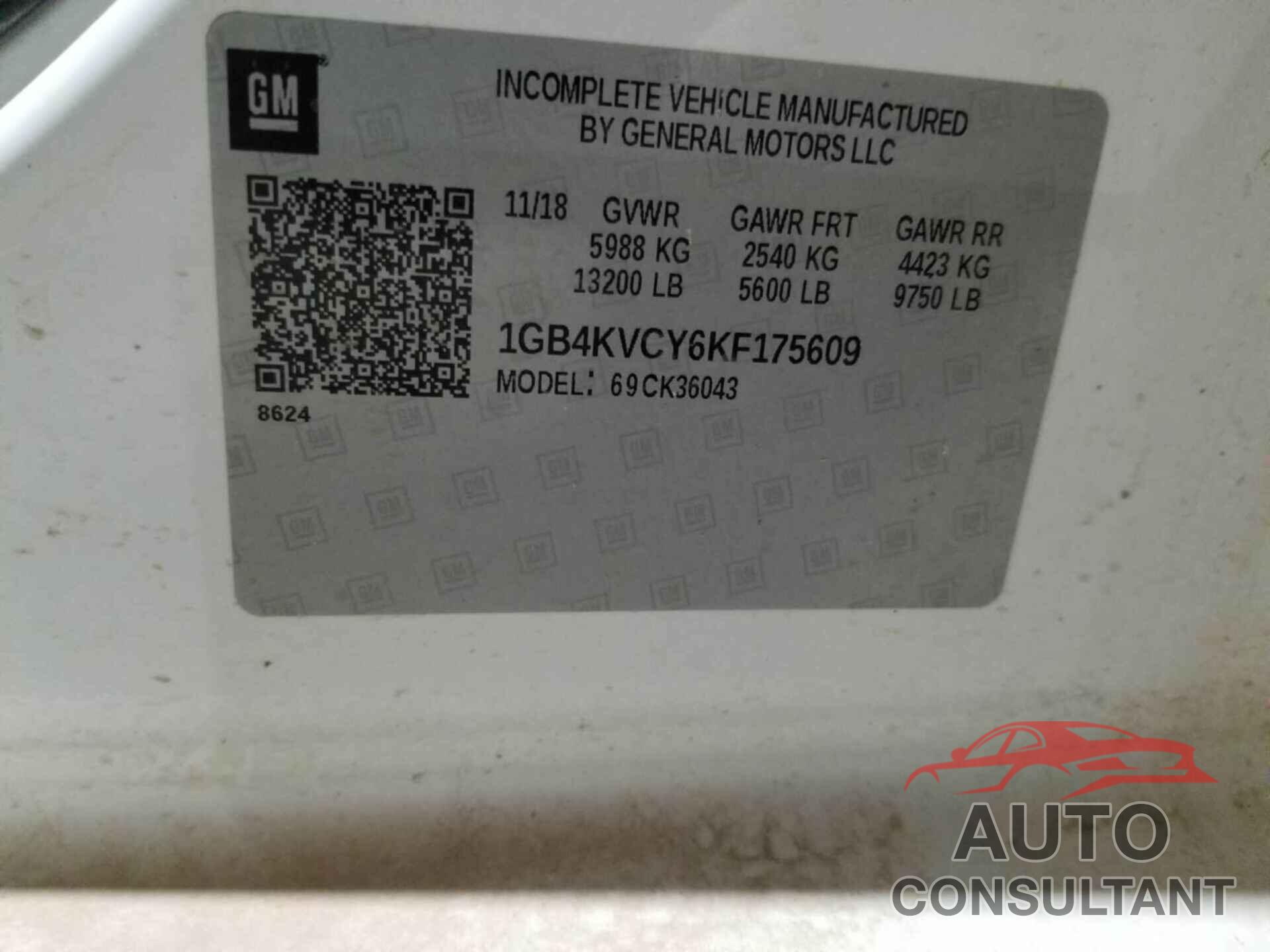 CHEVROLET SILVERADO 2019 - 1GB4KVCY6KF175609