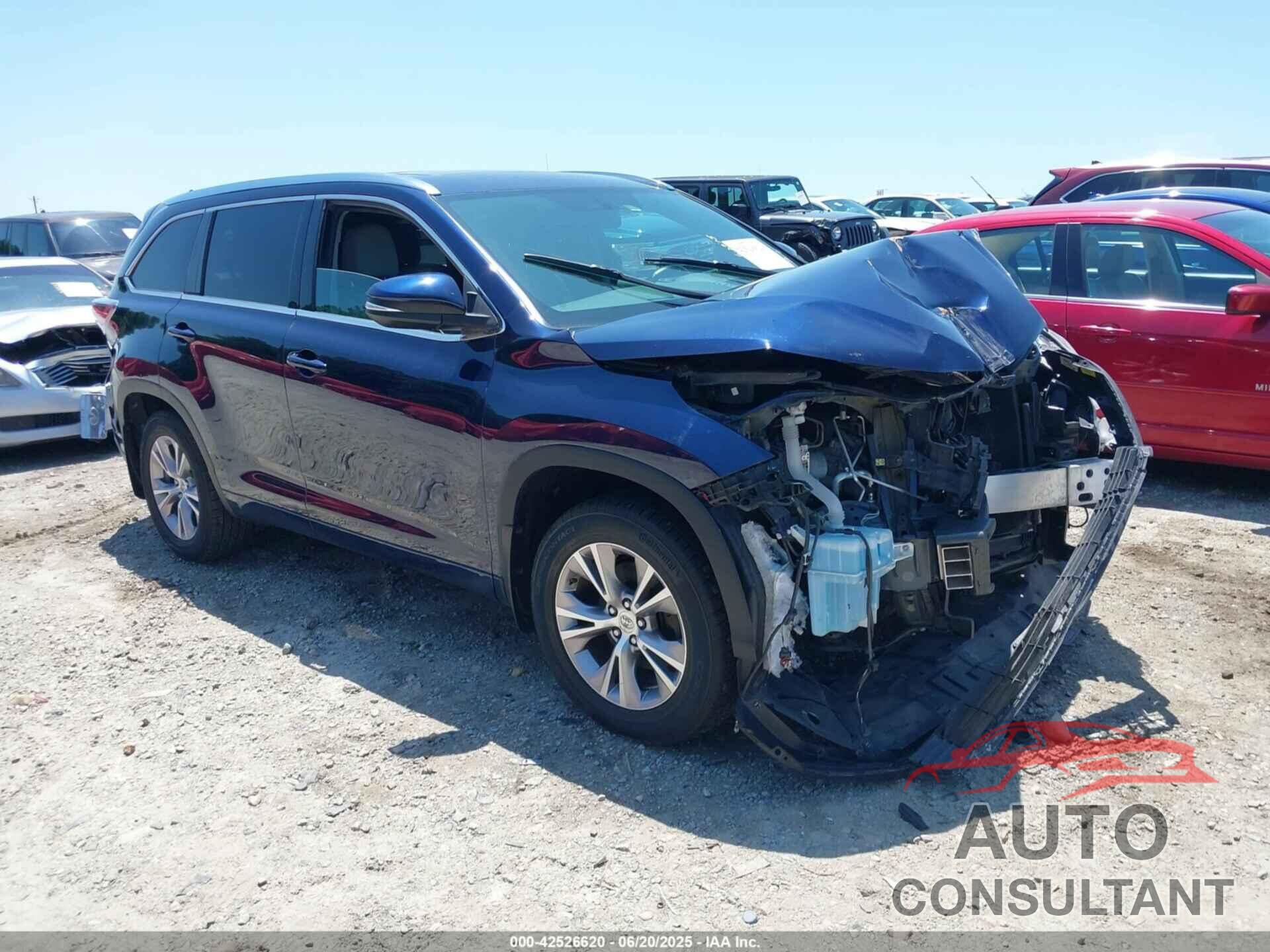 TOYOTA HIGHLANDER 2015 - 5TDJKRFHXFS213687
