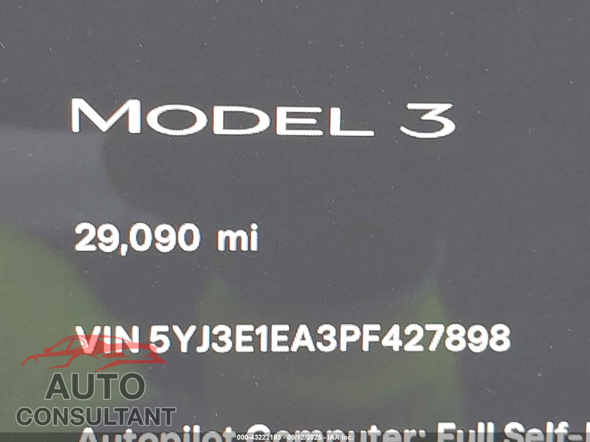 TESLA MODEL 3 2023 - 5YJ3E1EA3PF427898