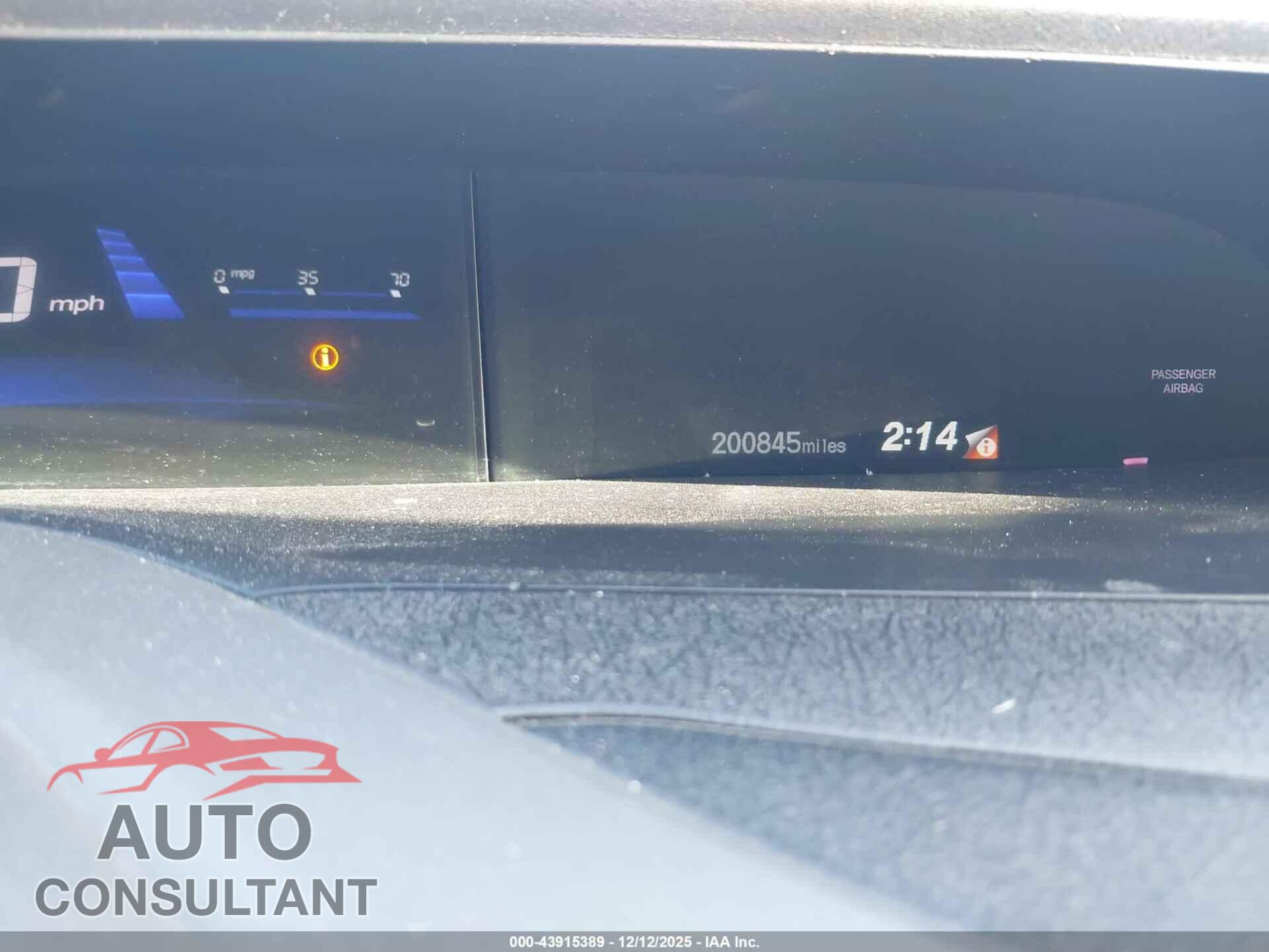 HONDA CIVIC 2012 - 19XFB2F55CE392679