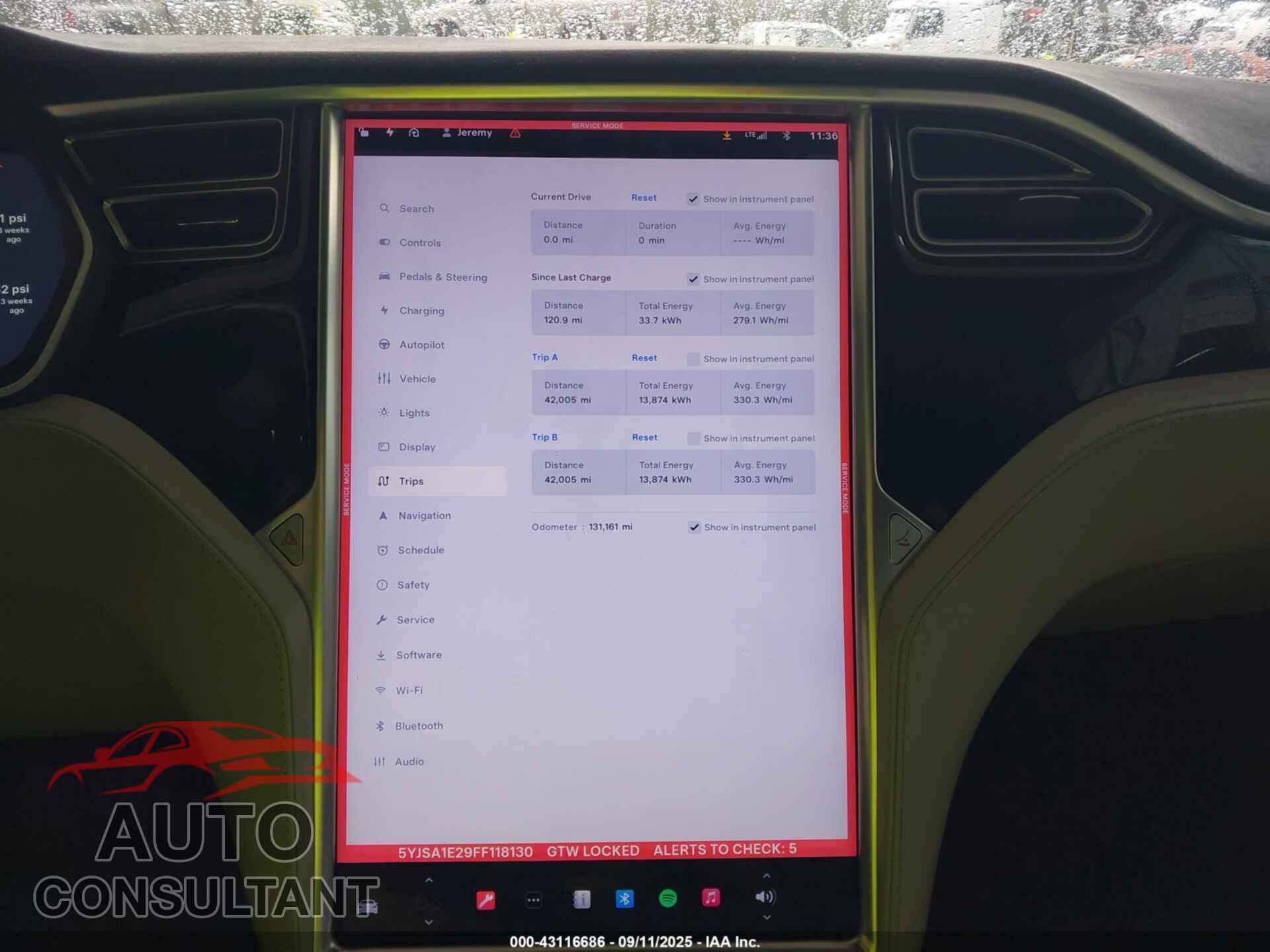 TESLA MODEL S 2015 - 5YJSA1E29FF118130