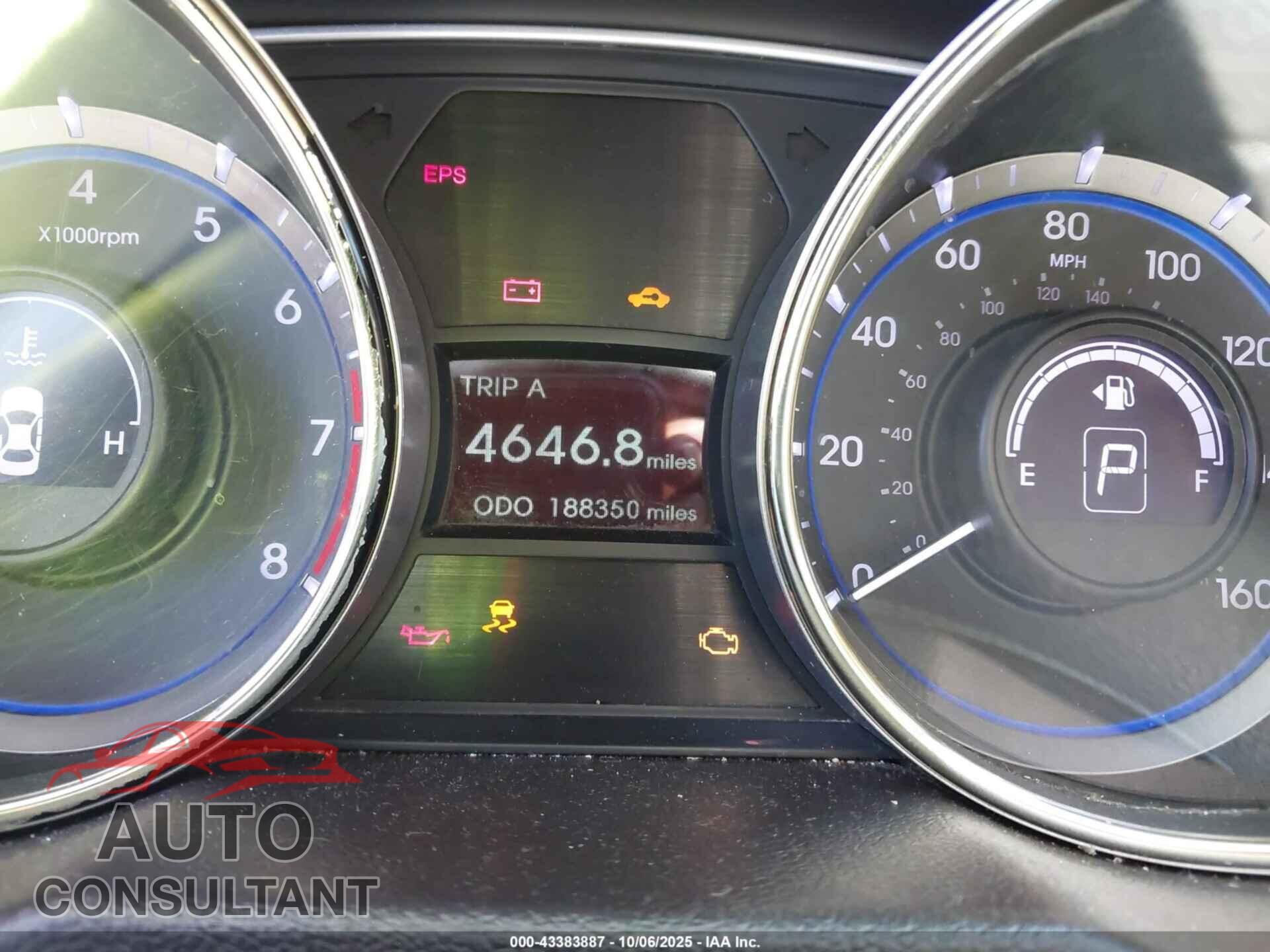 HYUNDAI SONATA 2013 - 5NPEC4AC5DH656281