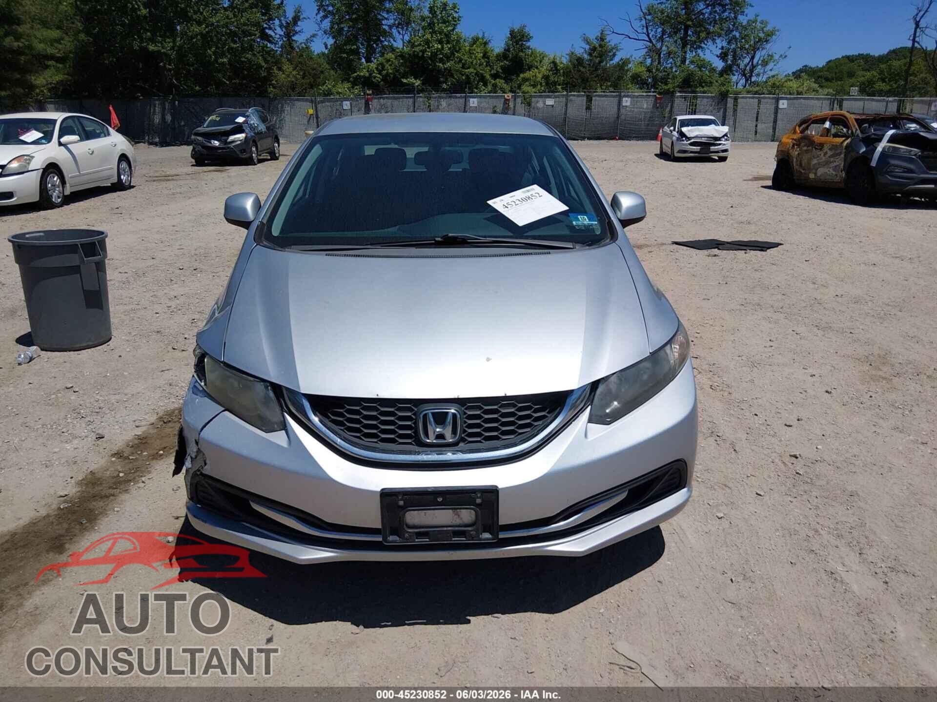 HONDA CIVIC 2013 - 19XFB2F56DE238676