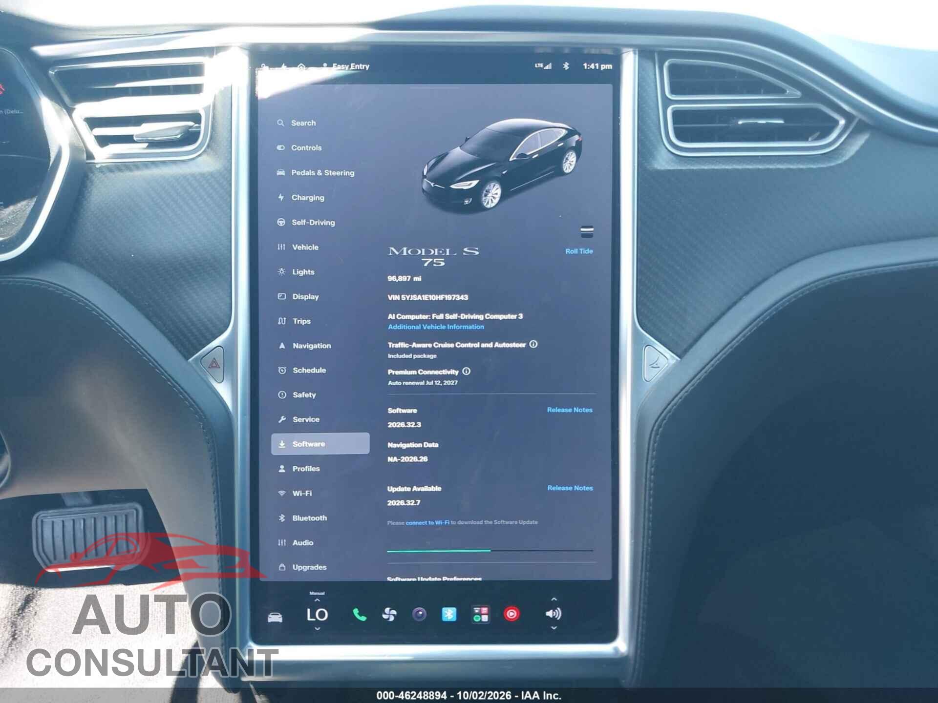 TESLA MODEL S 2017 - 5YJSA1E10HF197343