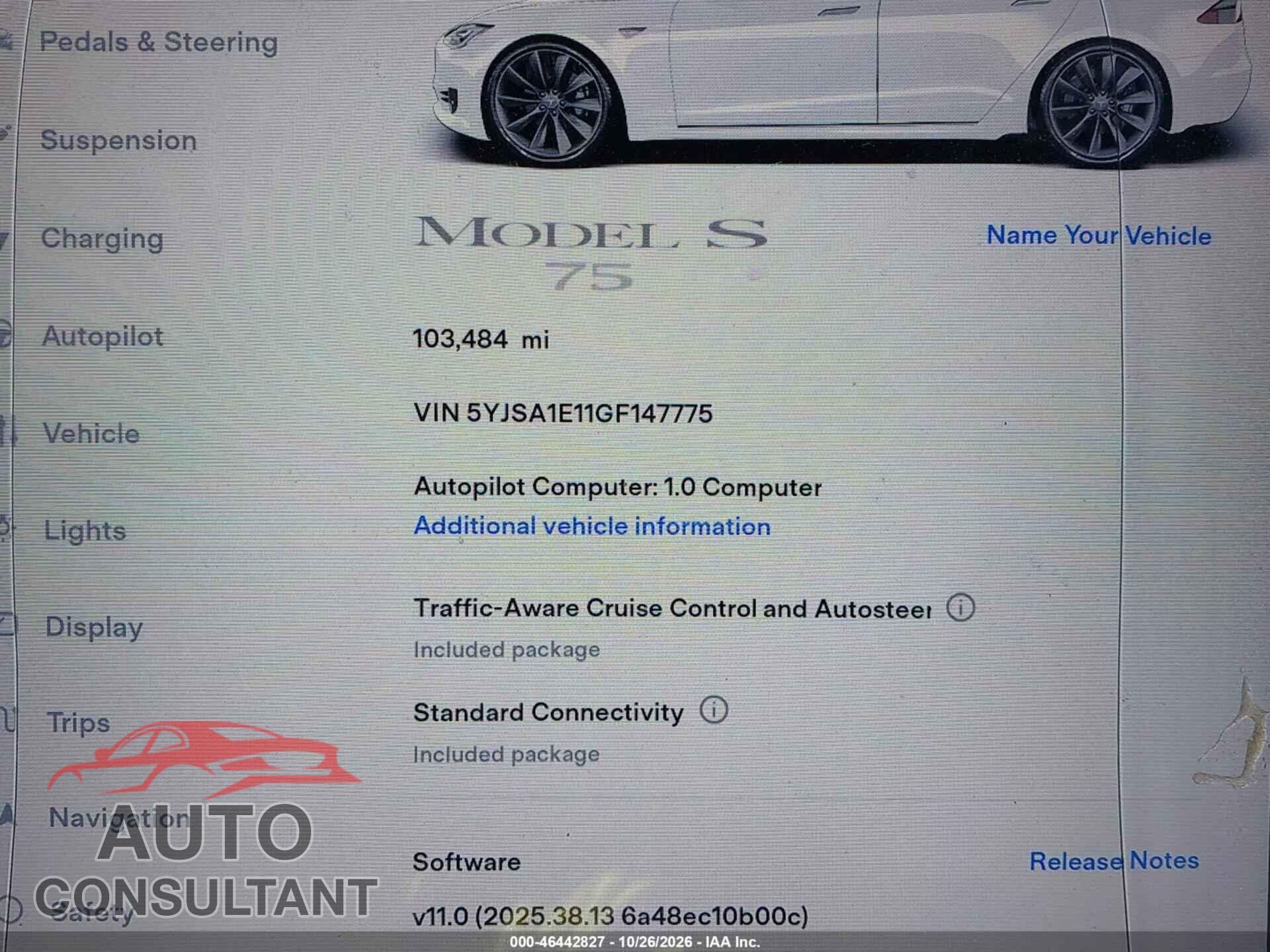 TESLA MODEL S 2016 - 5YJSA1E11GF147775