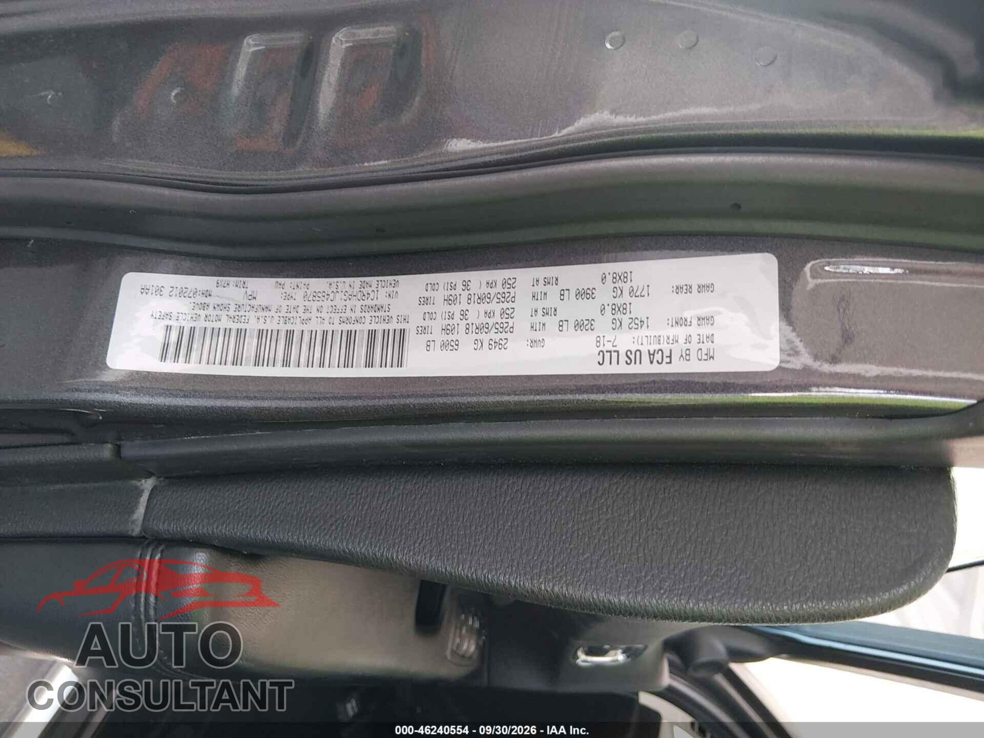 DODGE DURANGO 2018 - 1C4RDHAG1JC485870