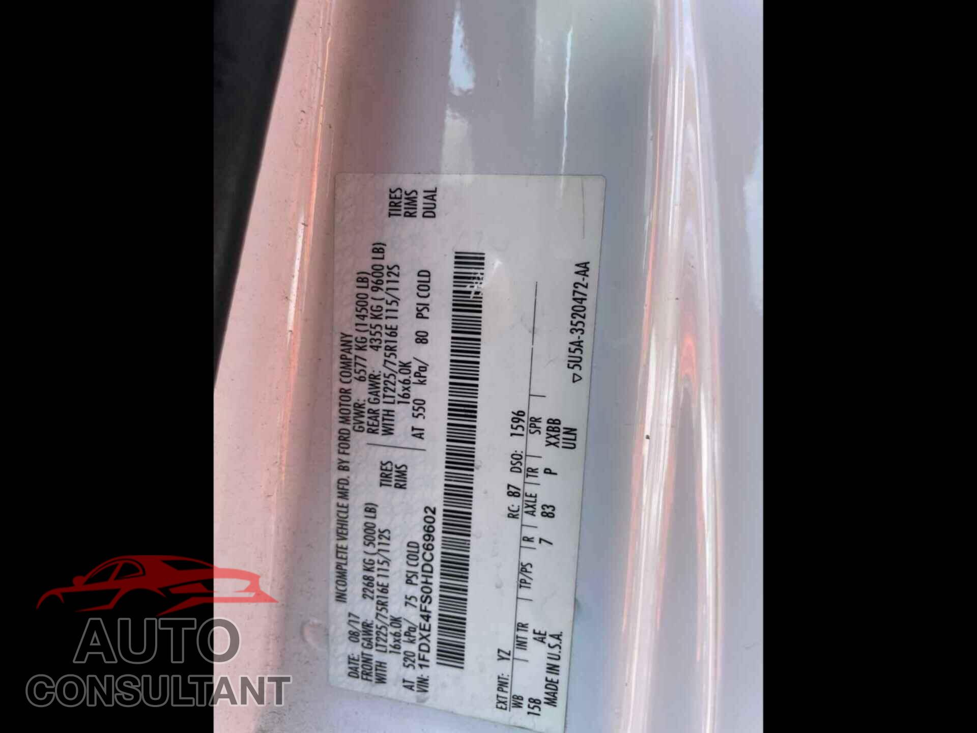 FORD ECONOLINE 2017 - 1FDXE4FS0HDC69602