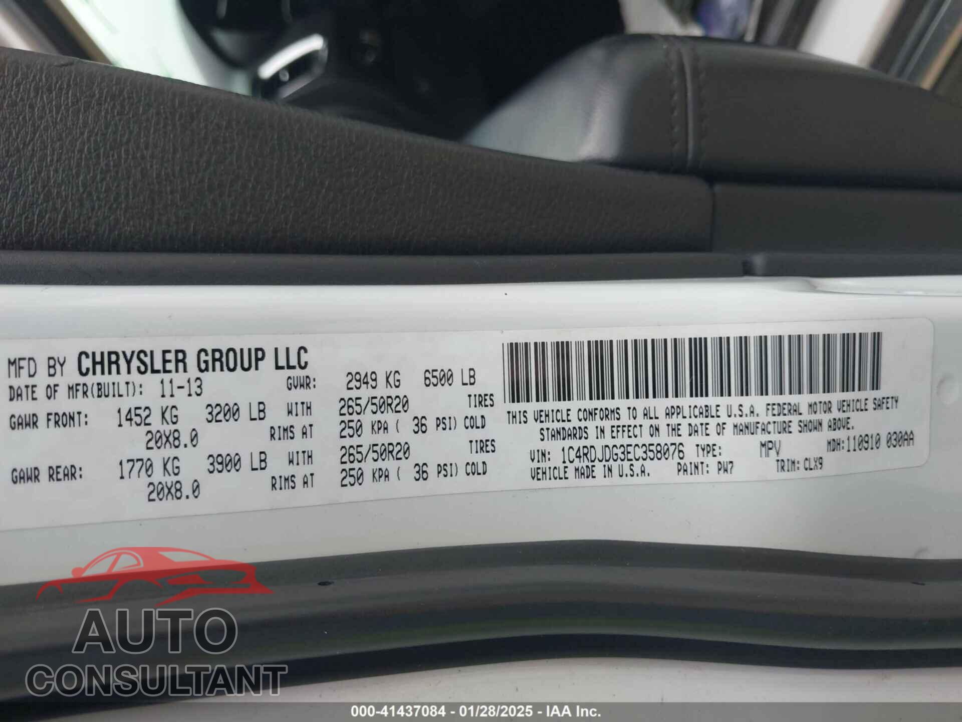 DODGE DURANGO 2014 - 1C4RDJDG3EC358076