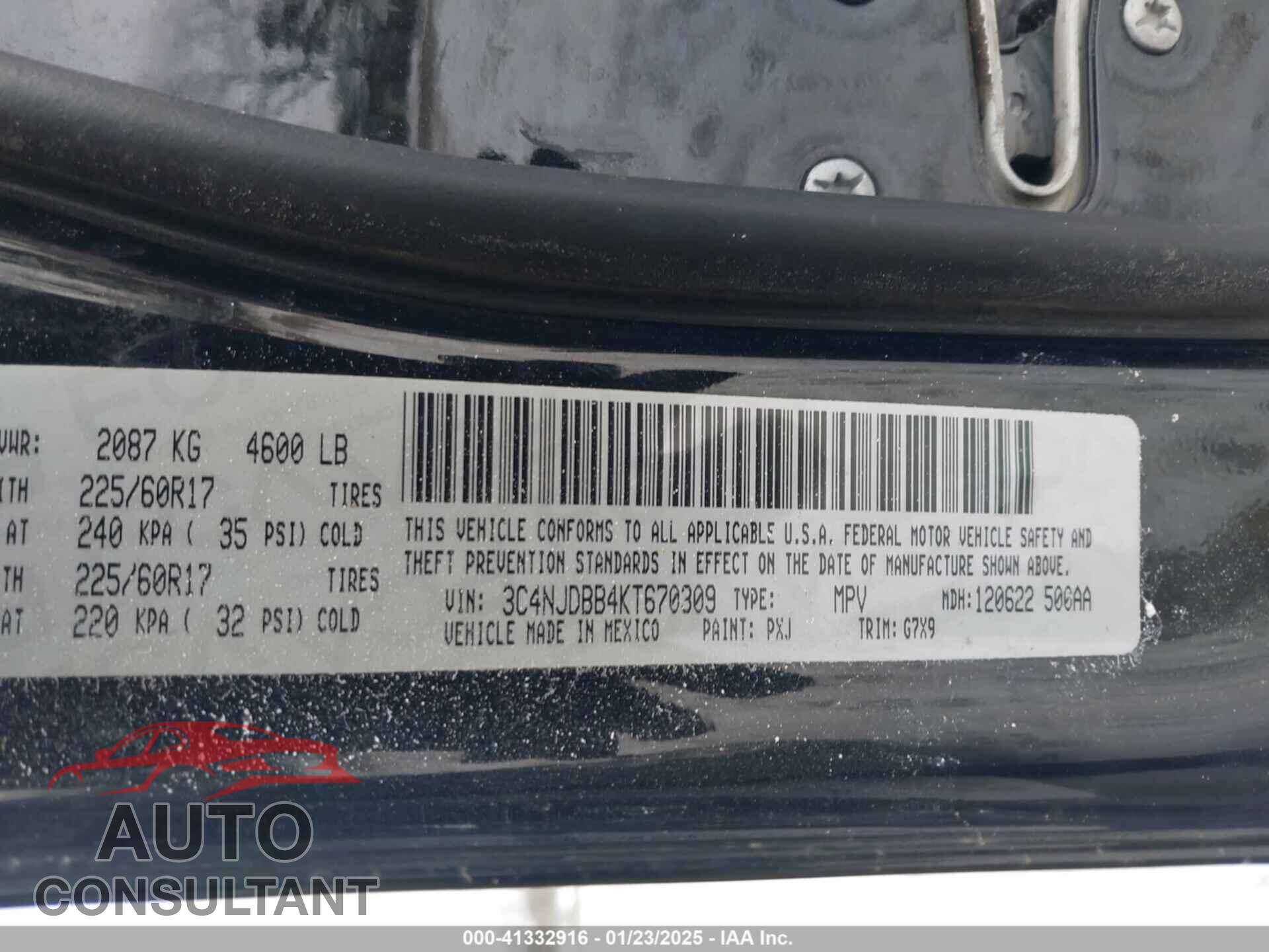 JEEP COMPASS 2019 - 3C4NJDBB4KT670309