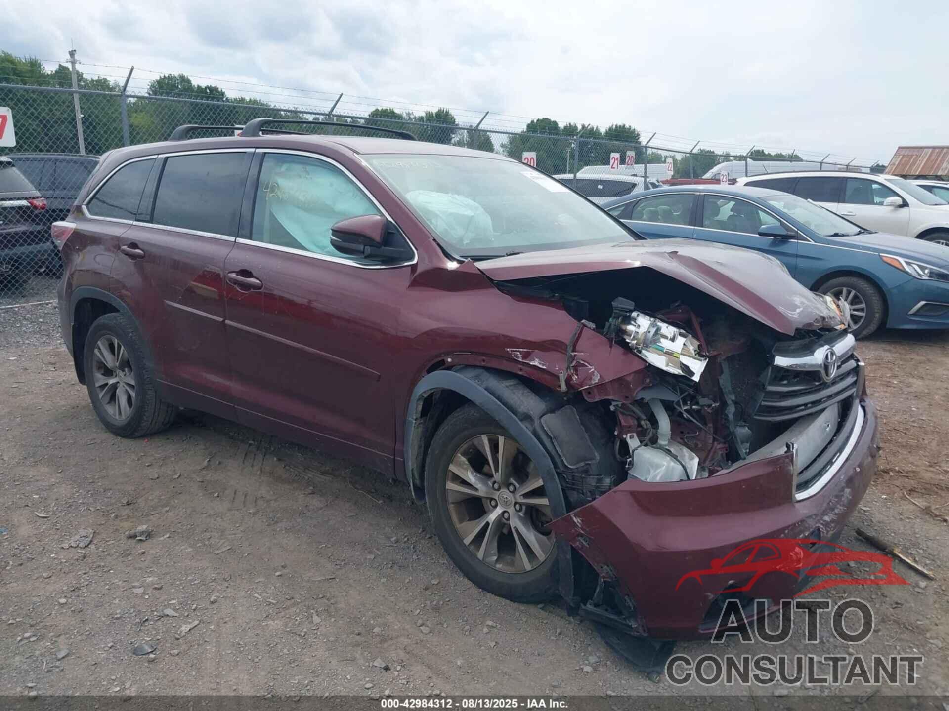 TOYOTA HIGHLANDER 2014 - 5TDBKRFH7ES009139