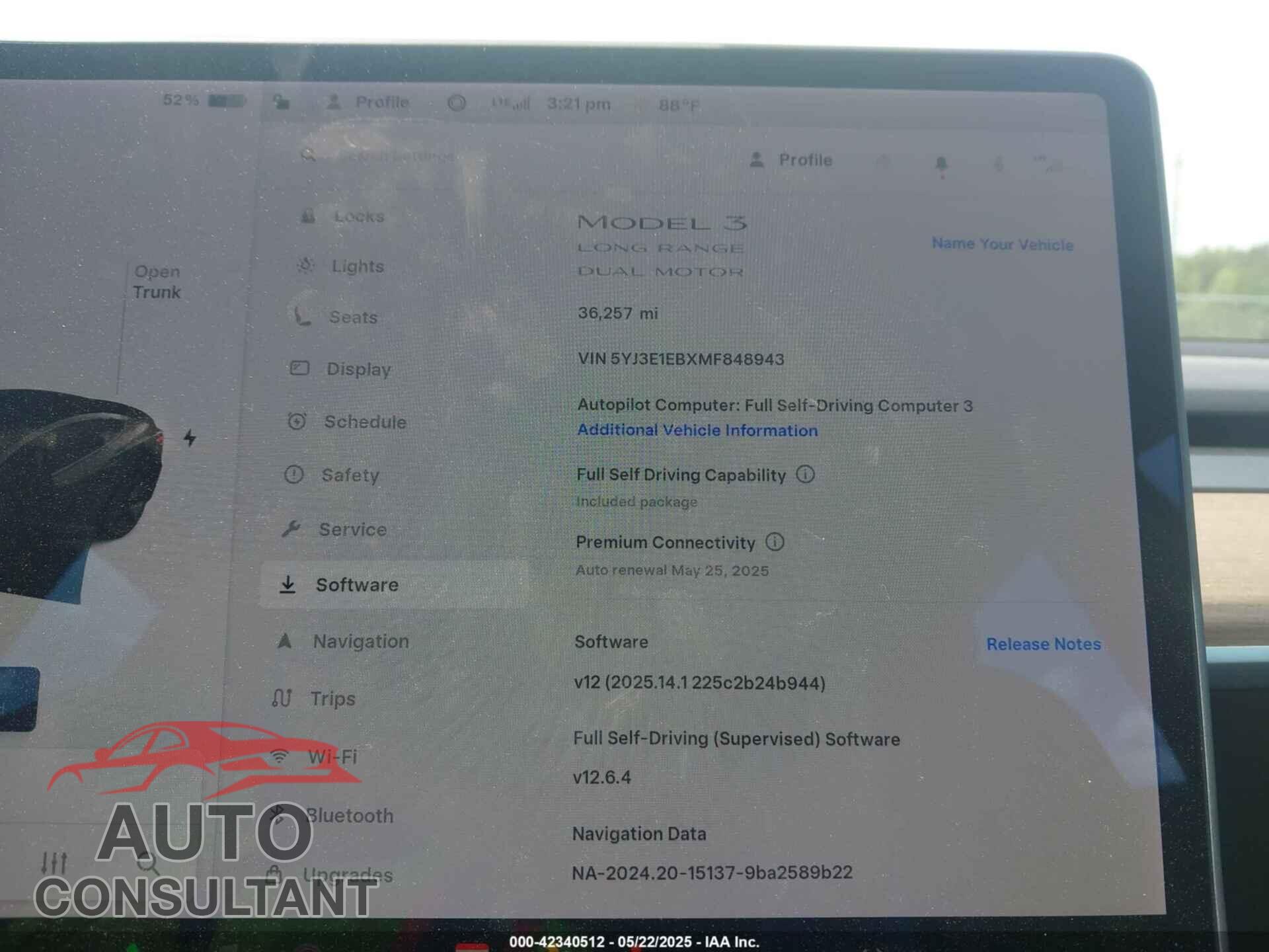 TESLA MODEL 3 2021 - 5YJ3E1EBXMF848943