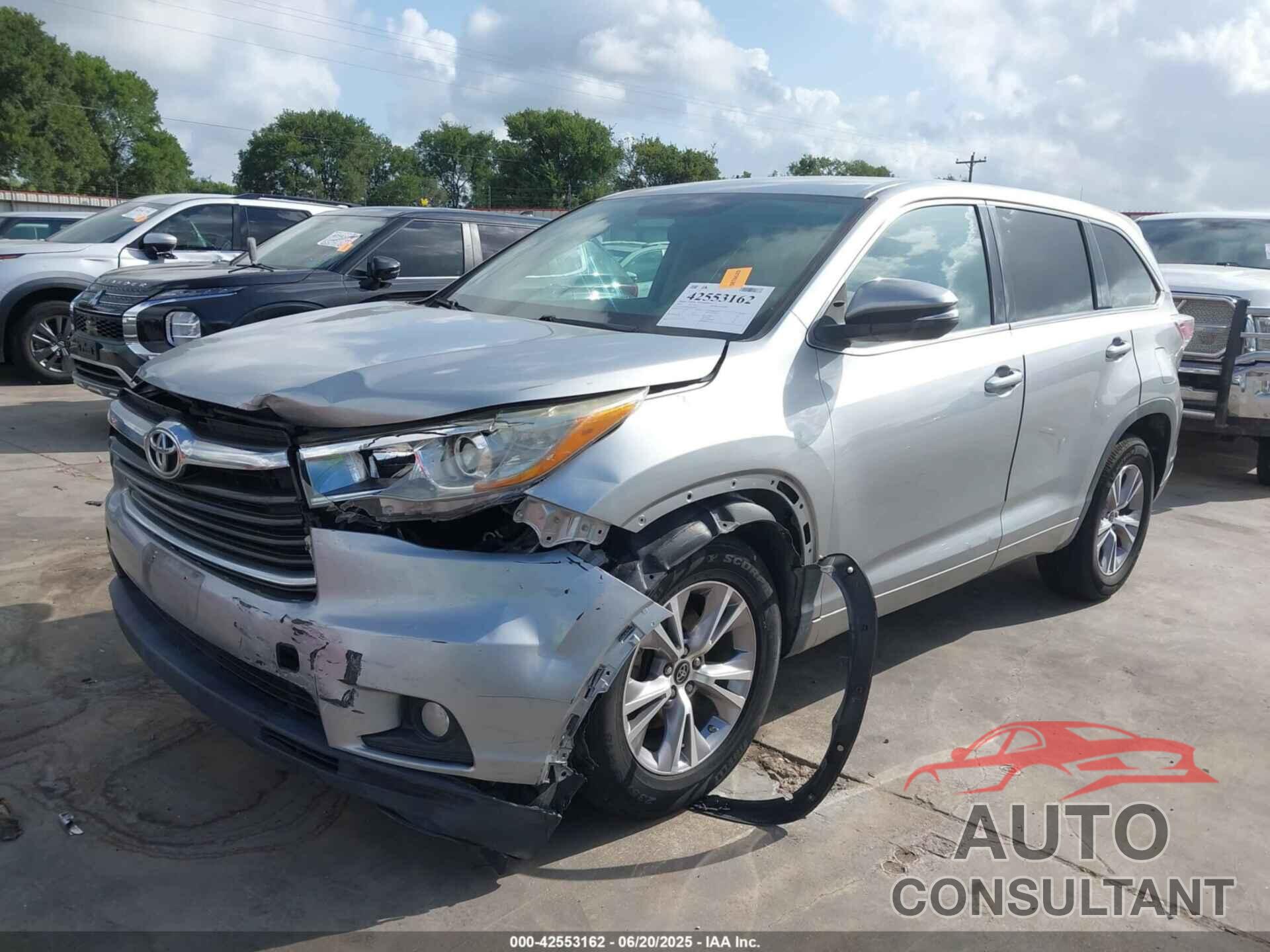 TOYOTA HIGHLANDER 2016 - 5TDZKRFH1GS169695