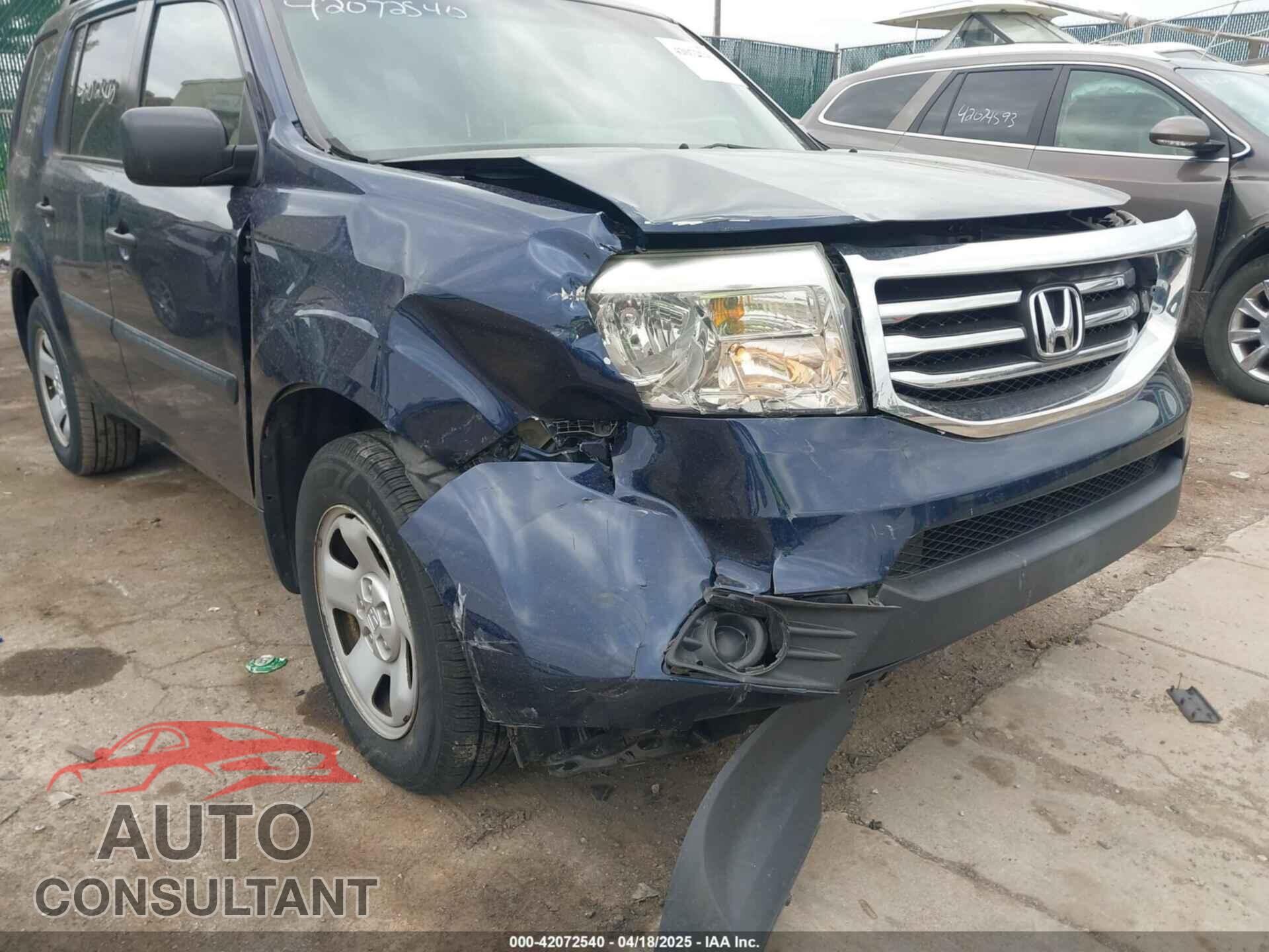 HONDA PILOT 2015 - 5FNYF4H22FB062105