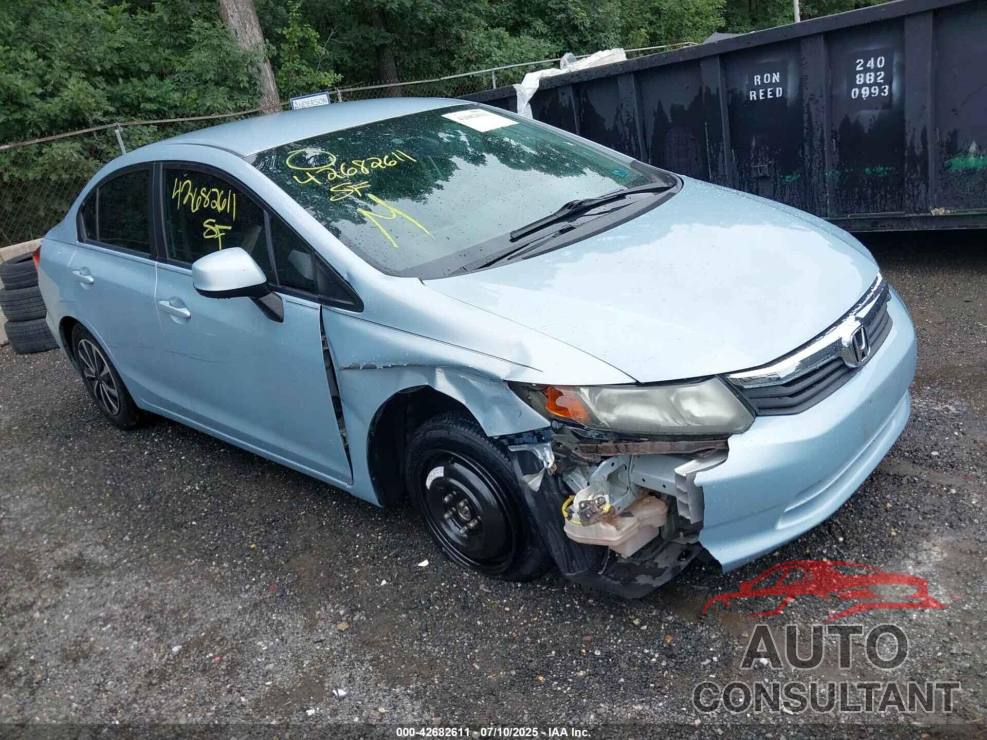 HONDA CIVIC 2012 - 19XFB2F55CE342459