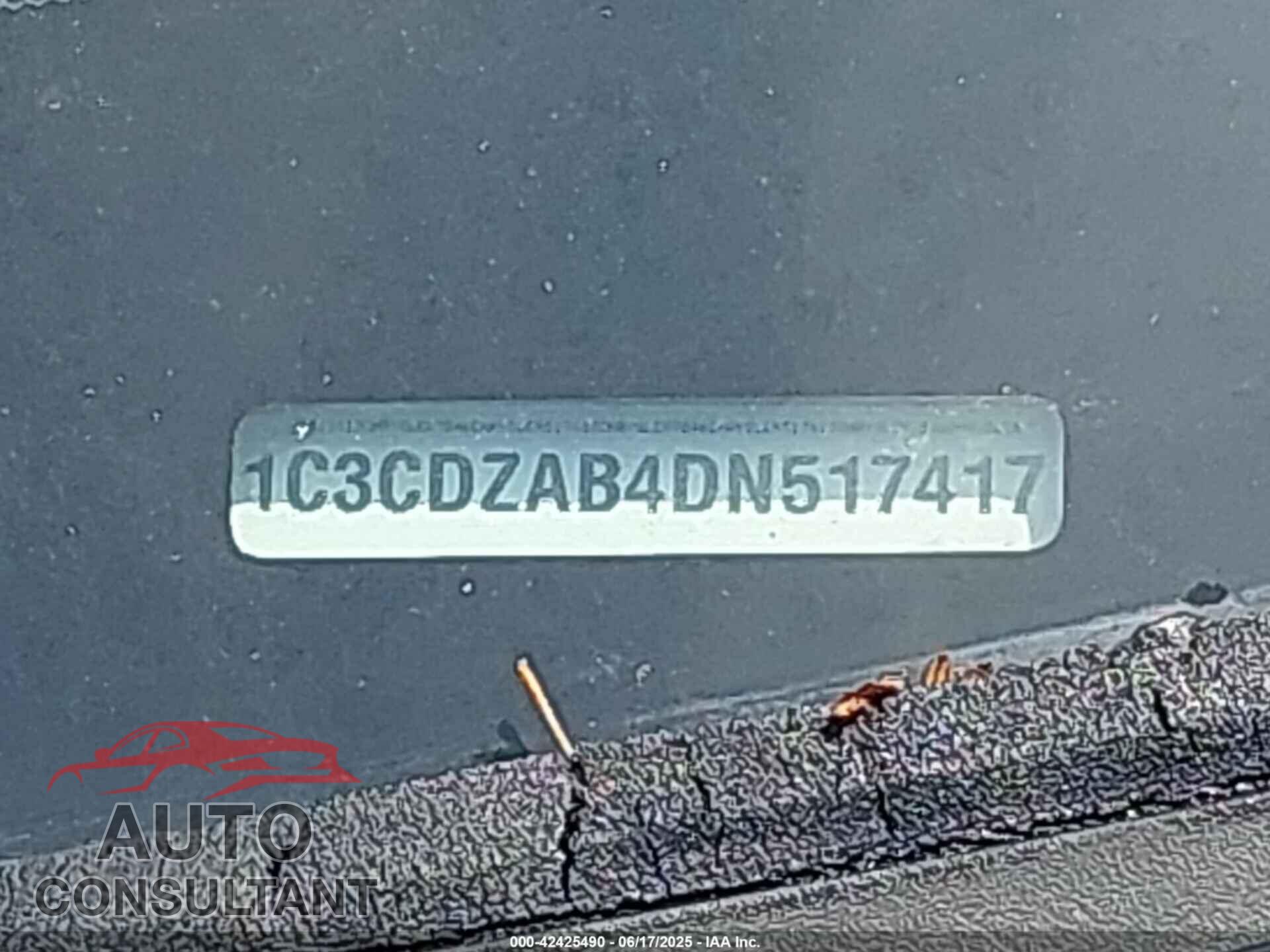 DODGE AVENGER 2013 - 1C3CDZAB4DN517417