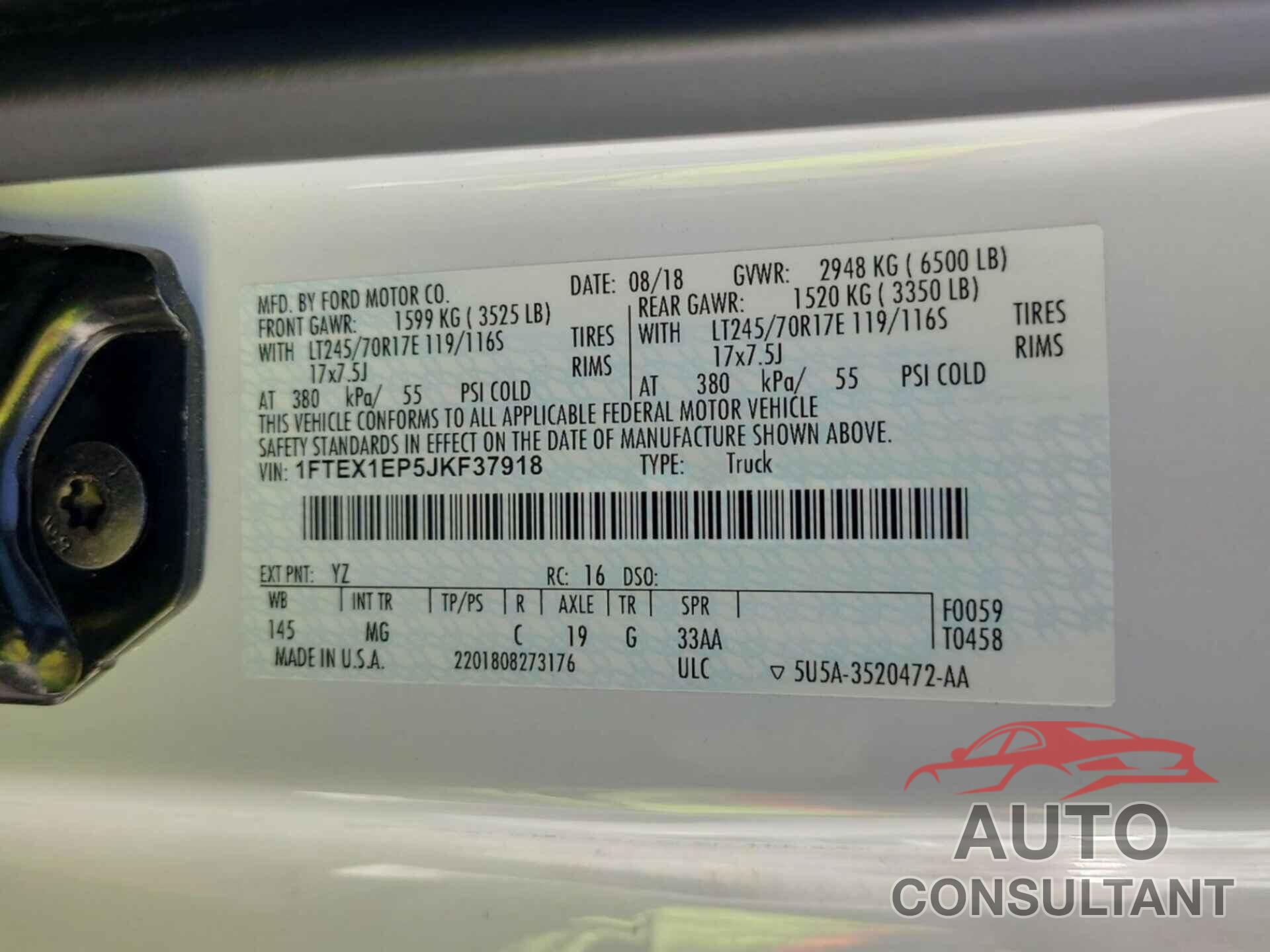 FORD F150 2018 - 1FTEX1EP5JKF37918