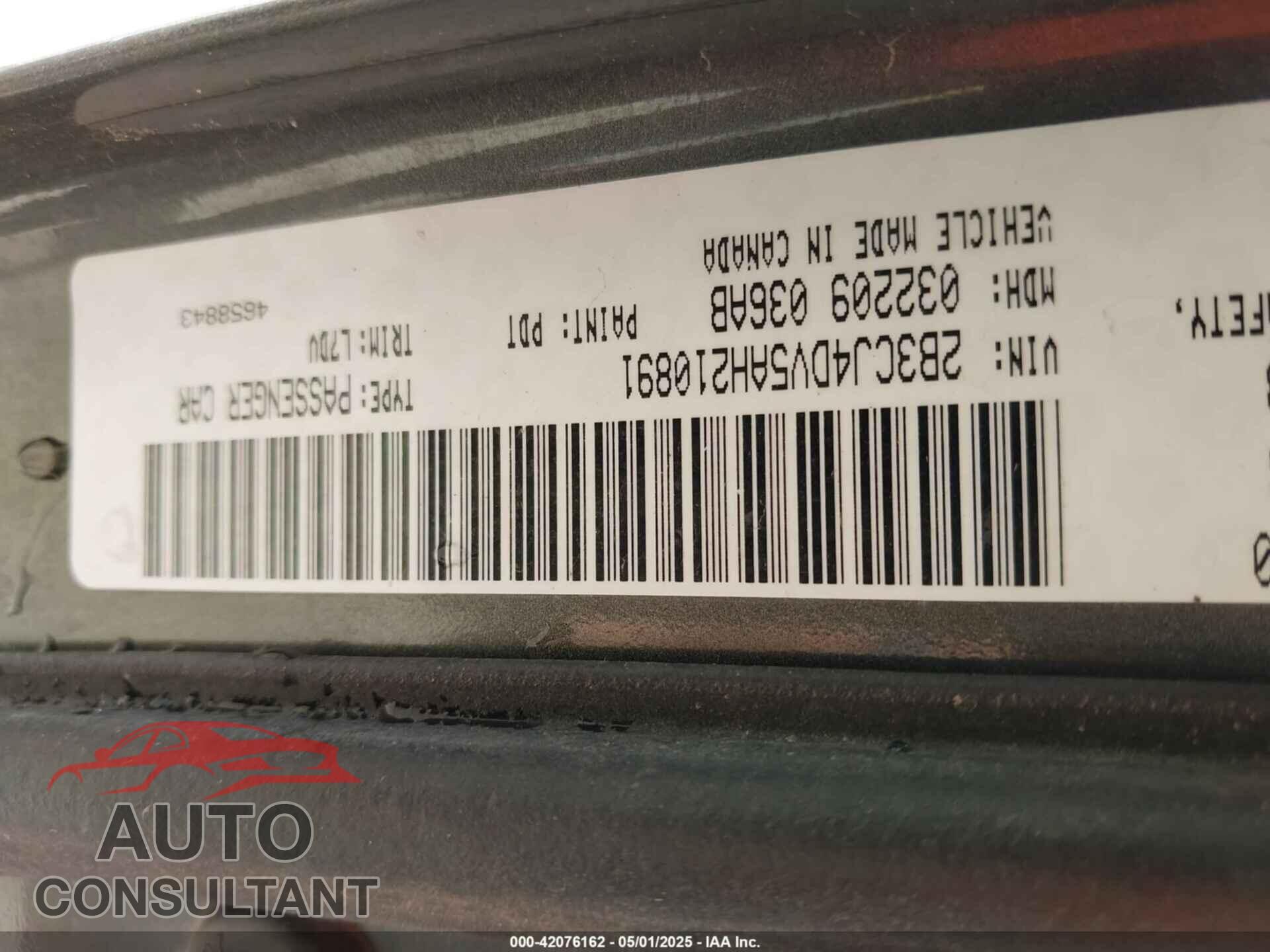 DODGE CHALLENGER 2010 - 2B3CJ5DTXAH270086