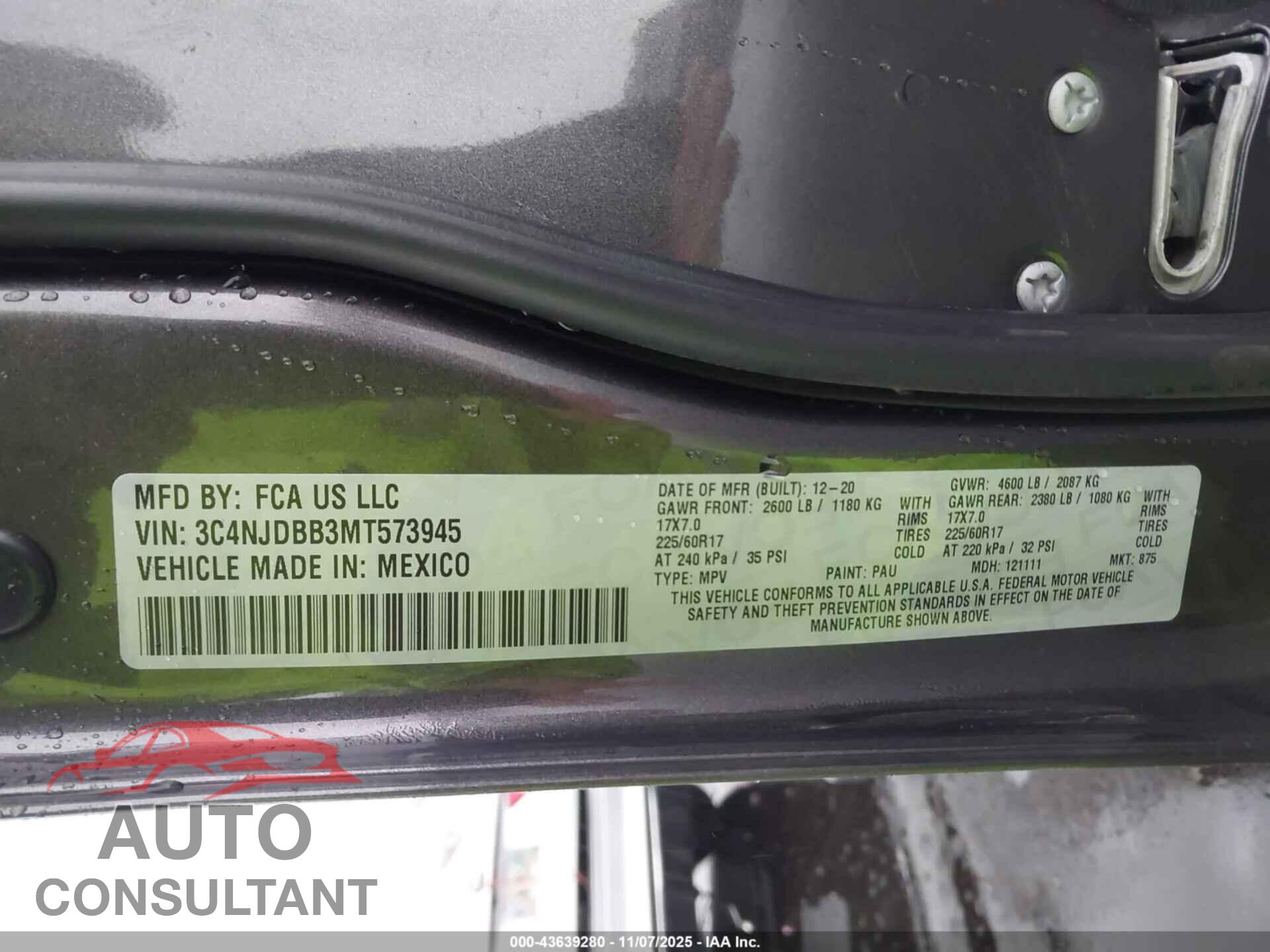 JEEP COMPASS 2021 - 3C4NJDBB3MT573945