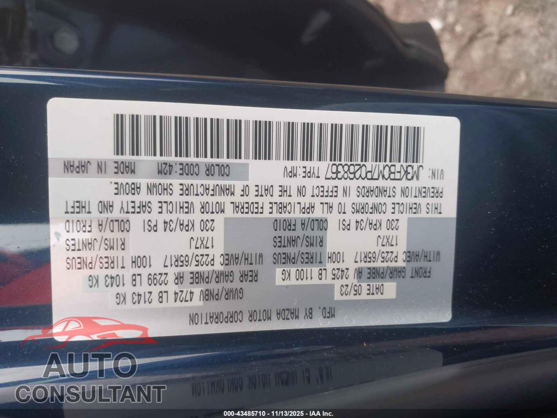 MAZDA CX-5 2023 - JM3KFBCM7P0268367