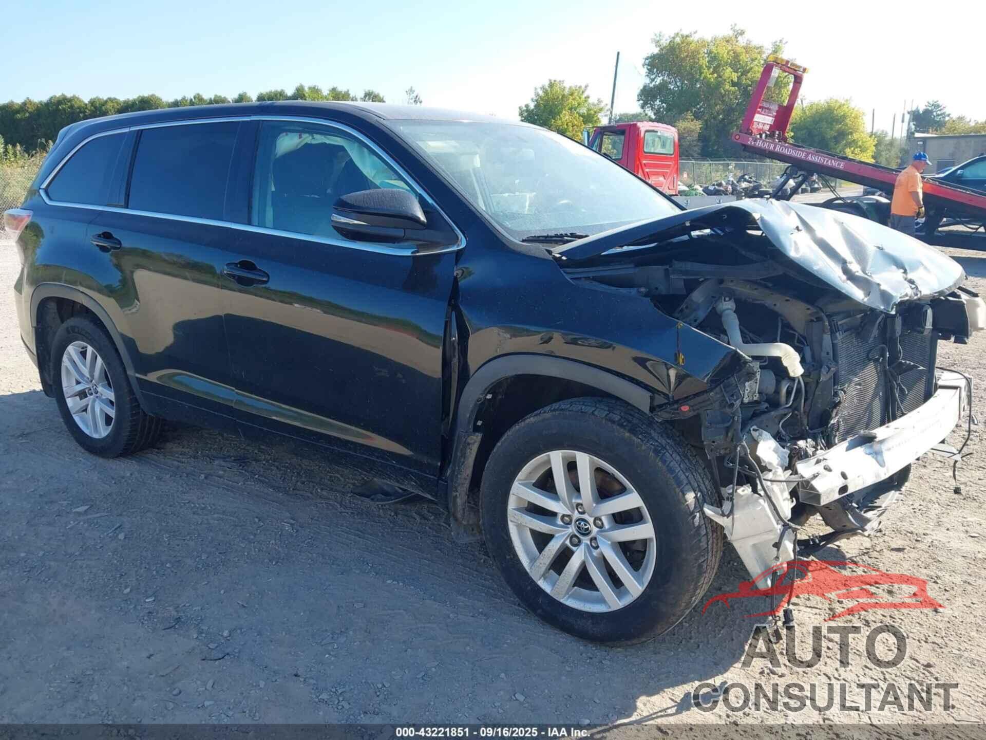 TOYOTA HIGHLANDER 2016 - 5TDBKRFH9GS227490