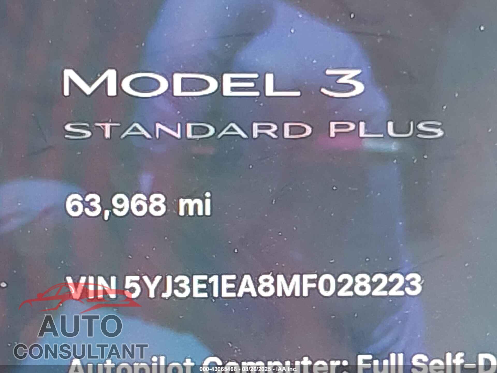 TESLA MODEL 3 2021 - 5YJ3E1EA8MF028223