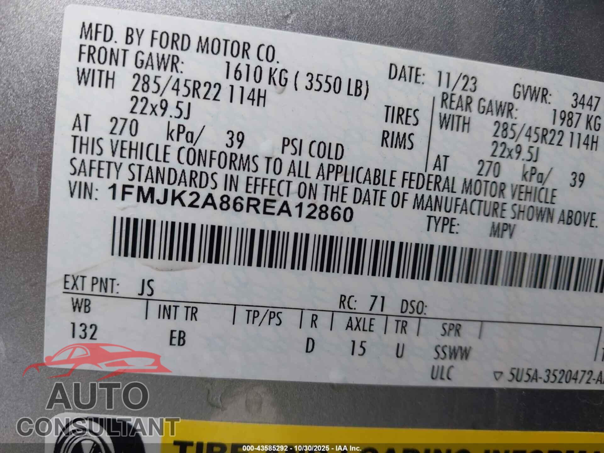 FORD EXPEDITION 2024 - 1FMJK2A86REA12860