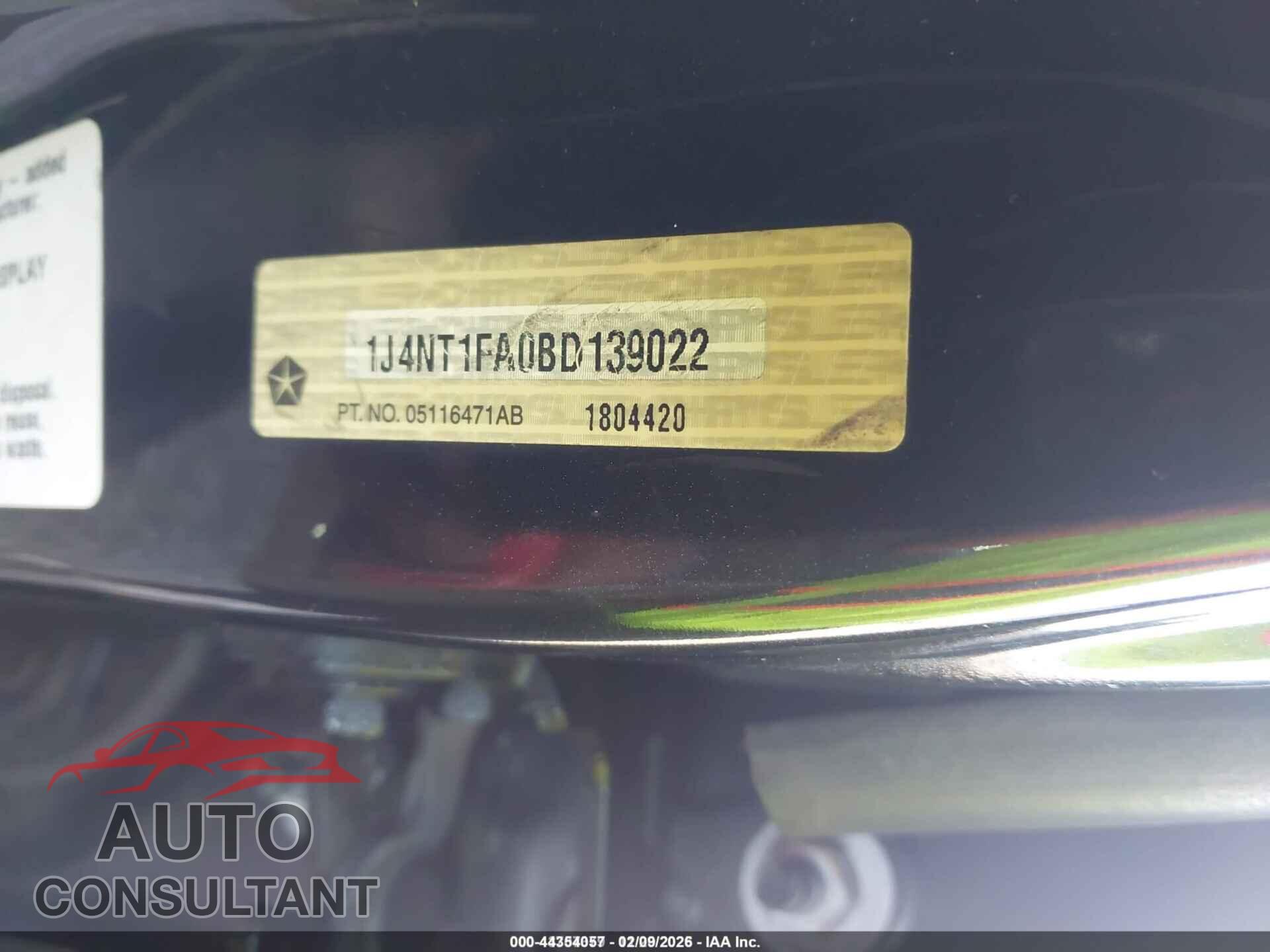 JEEP COMPASS 2011 - 1J4NT1FA0BD139022