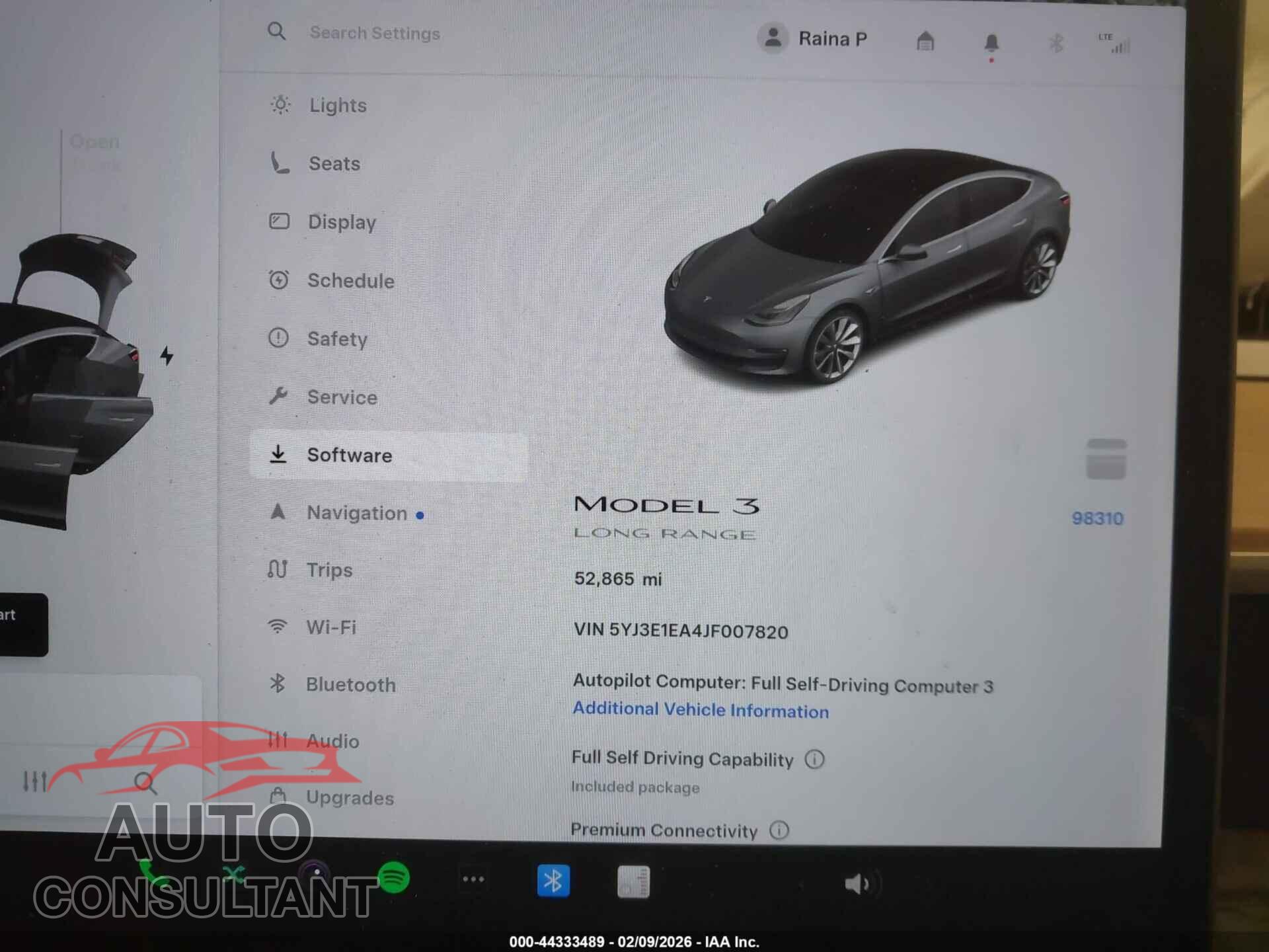TESLA MODEL 3 2018 - 5YJ3E1EA4JF007820