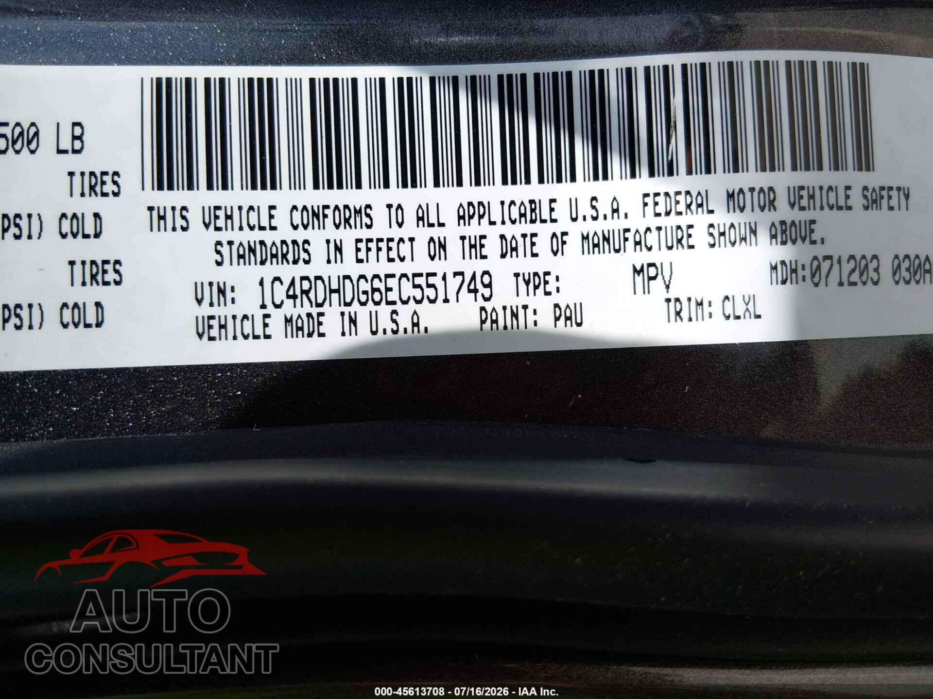 DODGE DURANGO 2014 - 1C4RDHDG6EC551749