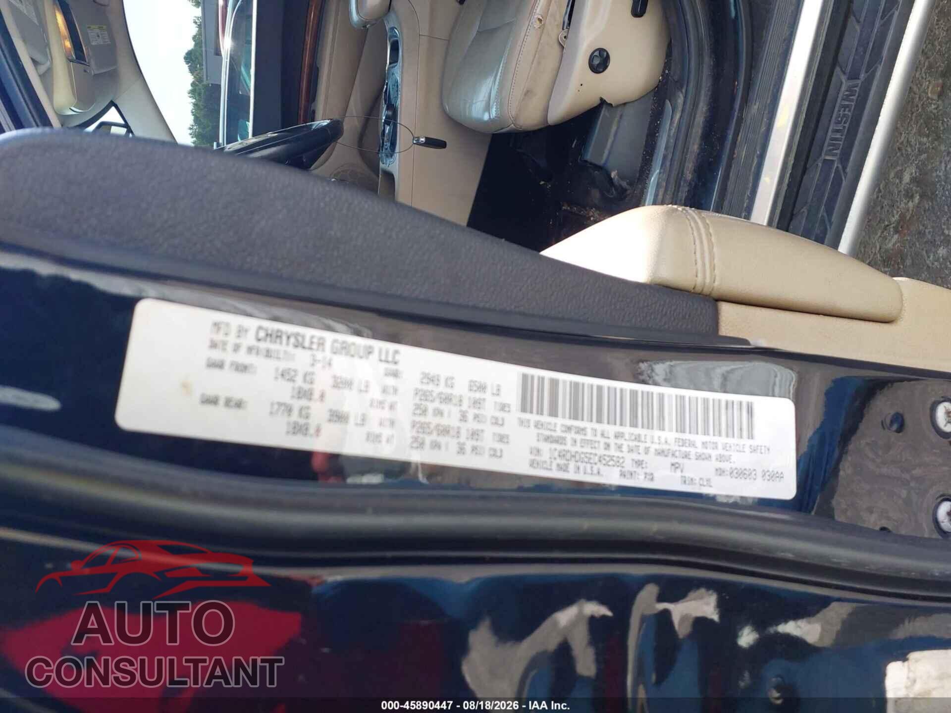 DODGE DURANGO 2014 - 1C4RDHDG5EC452582