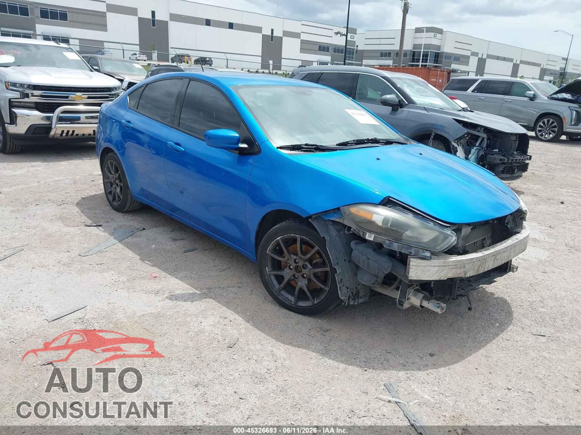 DODGE DART 2015 - 1C3CDFAAXFD392275