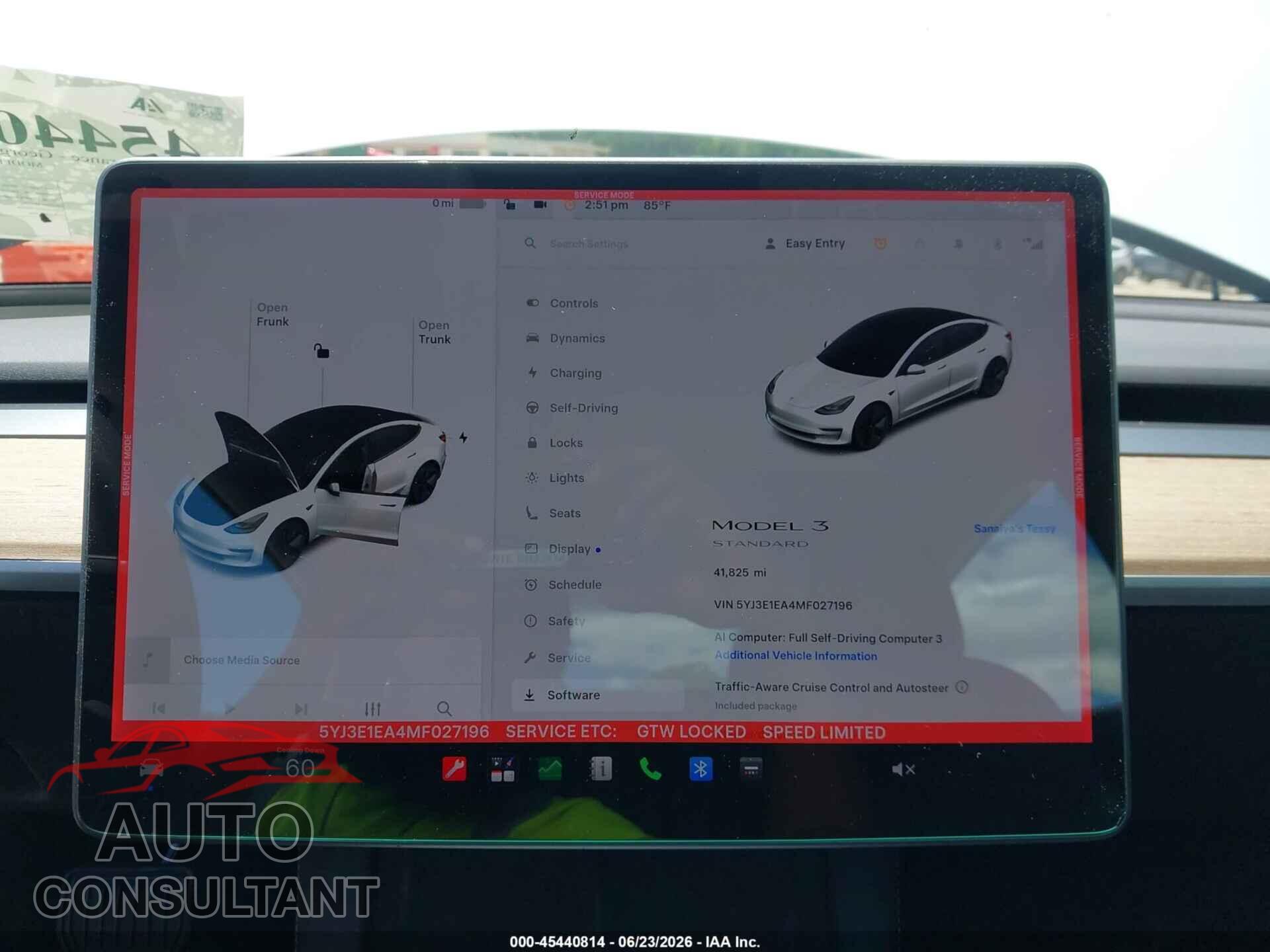 TESLA MODEL 3 2021 - 5YJ3E1EA4MF027196