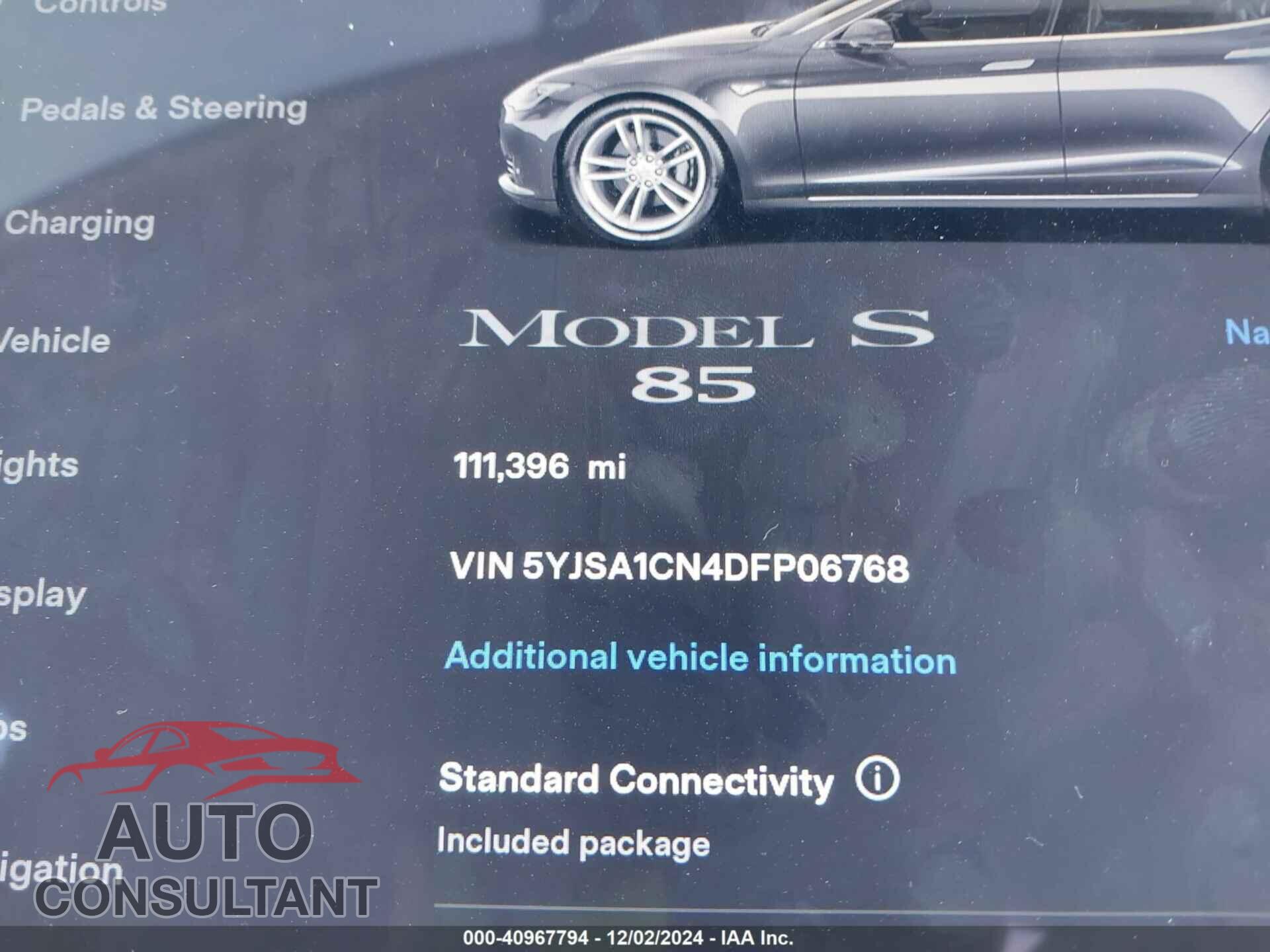 TESLA MODEL S 2013 - 5YJSA1CN4DFP06768