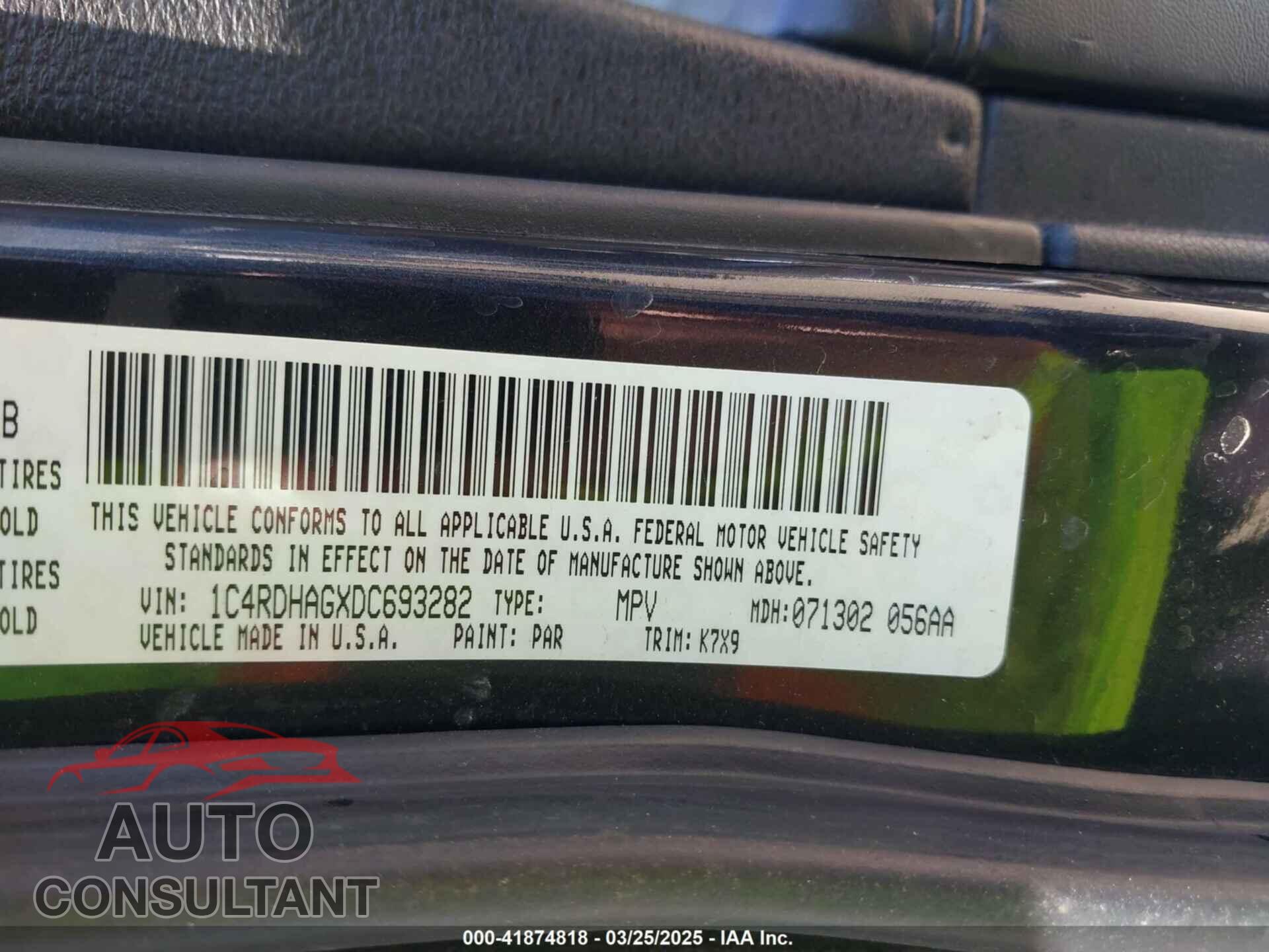 DODGE DURANGO 2013 - 1C4RDHAGXDC693282