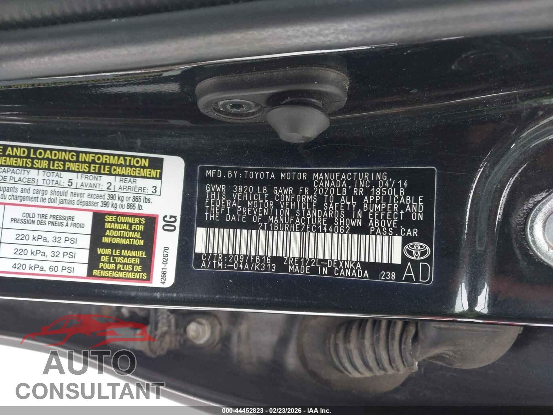 TOYOTA COROLLA 2014 - 2T1BURHE7EC144062