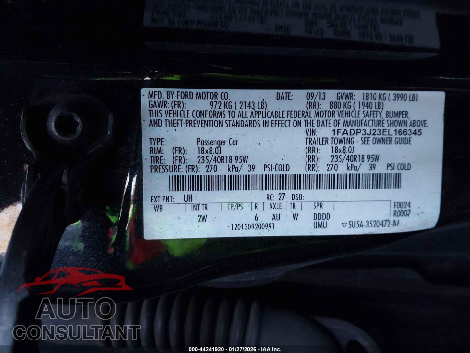 FORD FOCUS 2014 - 1FADP3J23EL166345