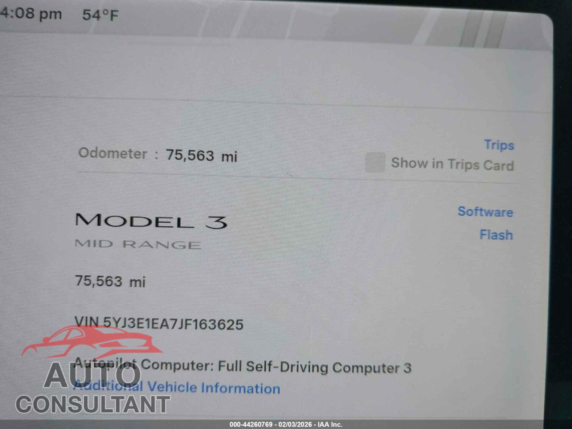 TESLA MODEL 3 2018 - 5YJ3E1EA7JF163625