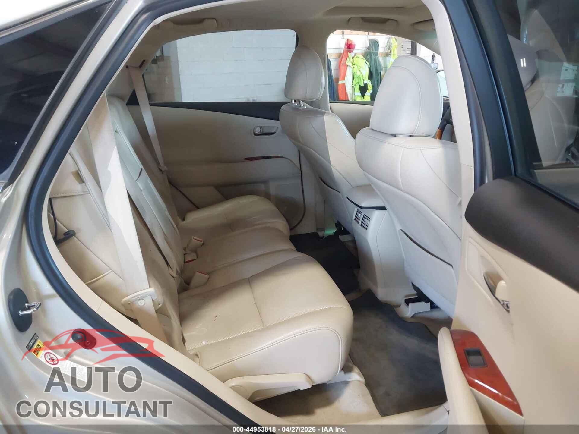 LEXUS RX 350 2012 - 2T2BK1BA3CC137311