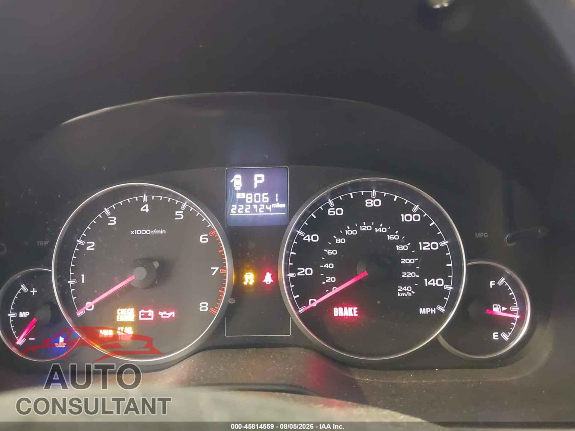 SUBARU OUTBACK 2013 - 4S4BRCAC4D3211839