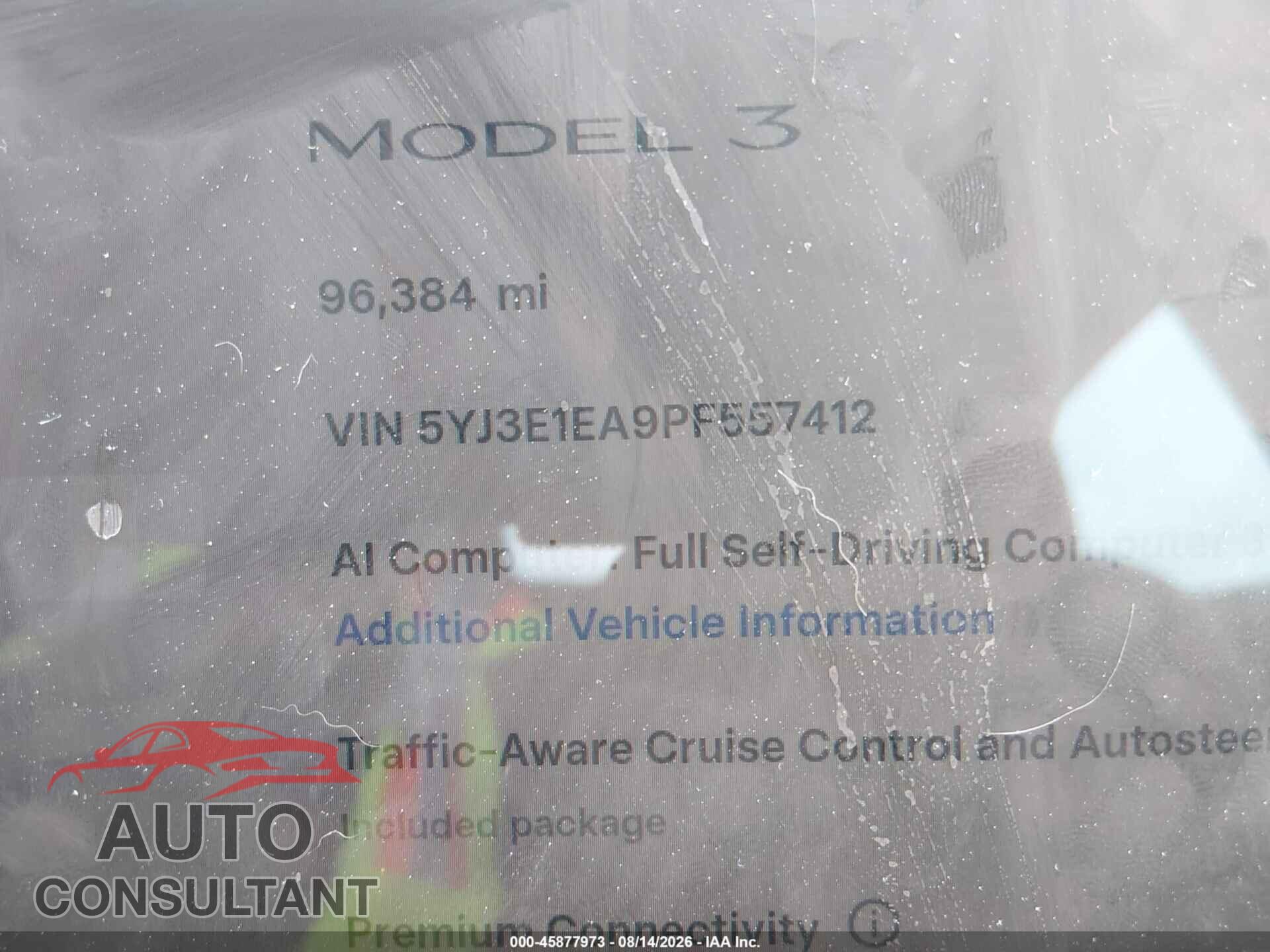TESLA MODEL 3 2023 - 5YJ3E1EA9PF557412
