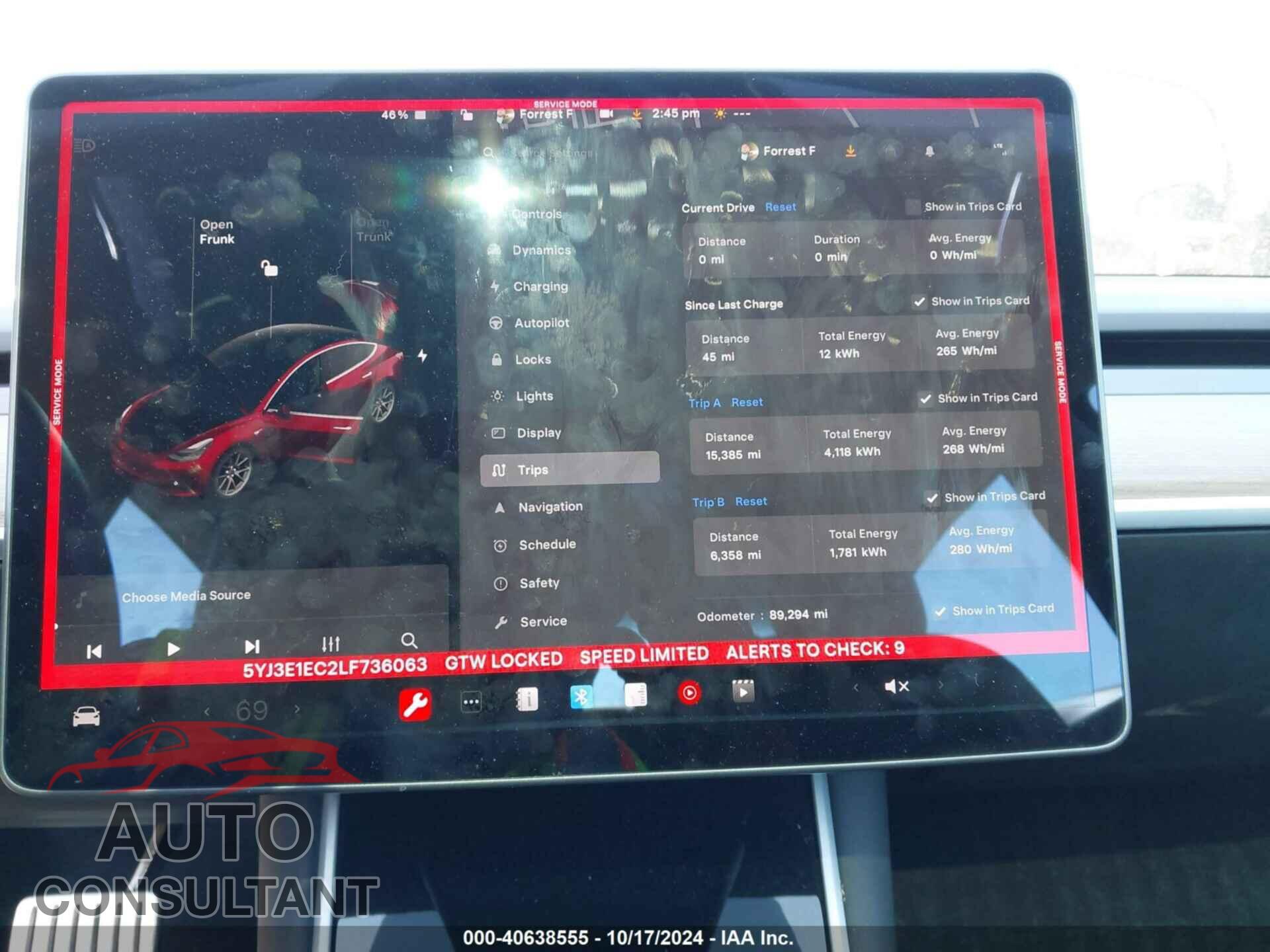 TESLA MODEL 3 2020 - 5YJ3E1EC2LF736063