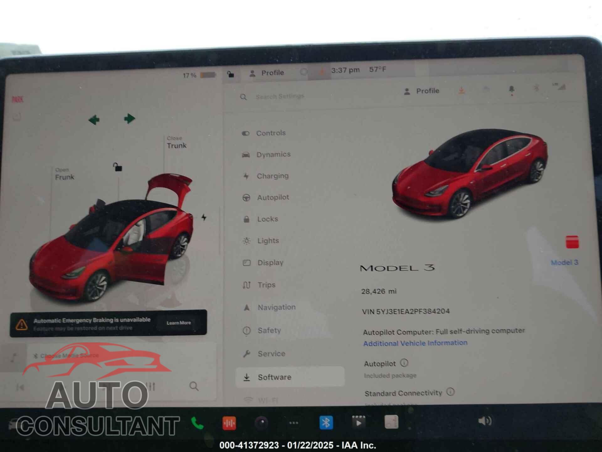TESLA MODEL 3 2023 - 5YJ3E1EA2PF384204