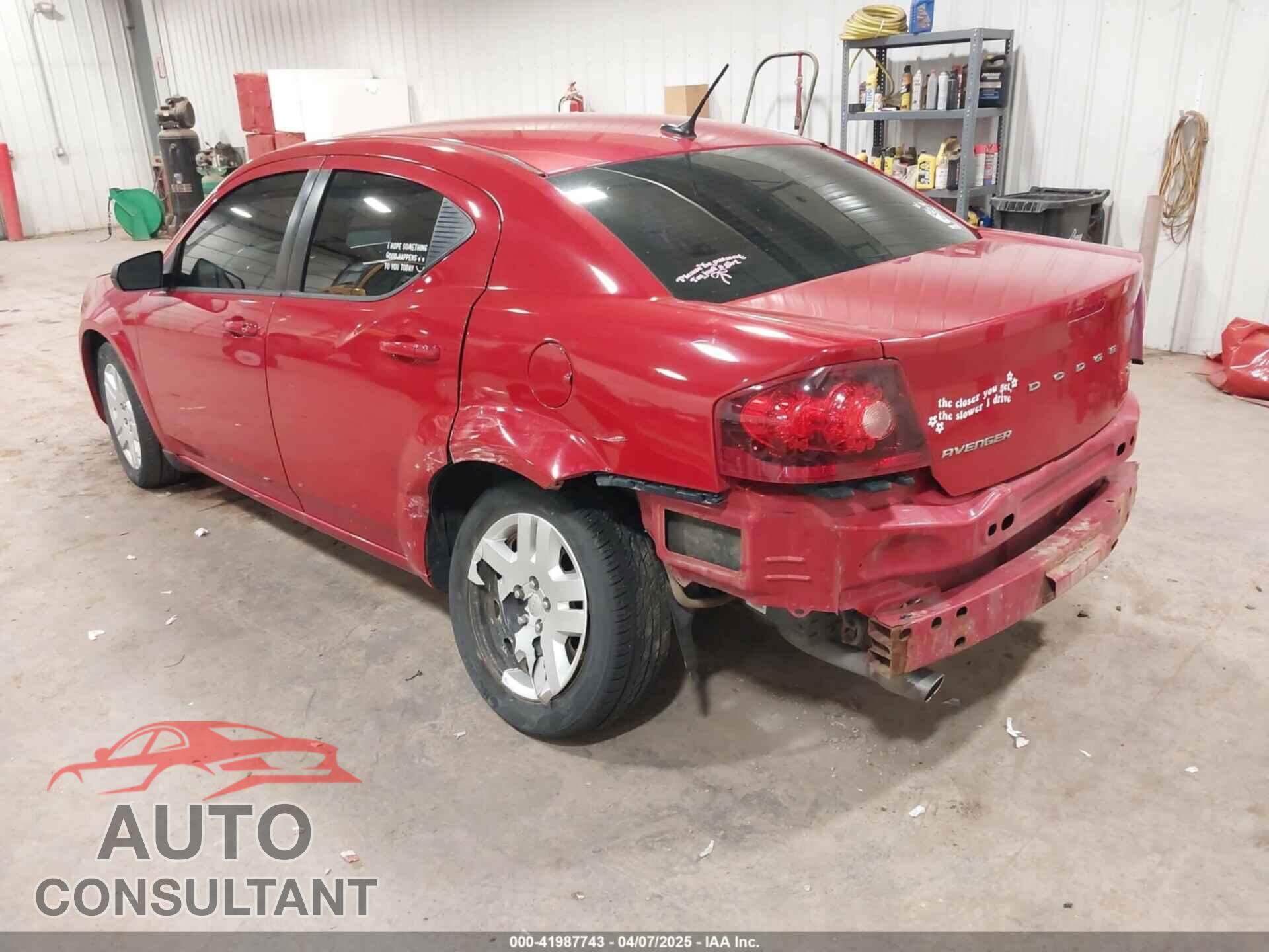 DODGE AVENGER 2013 - 1C3CDZAG0DN750108