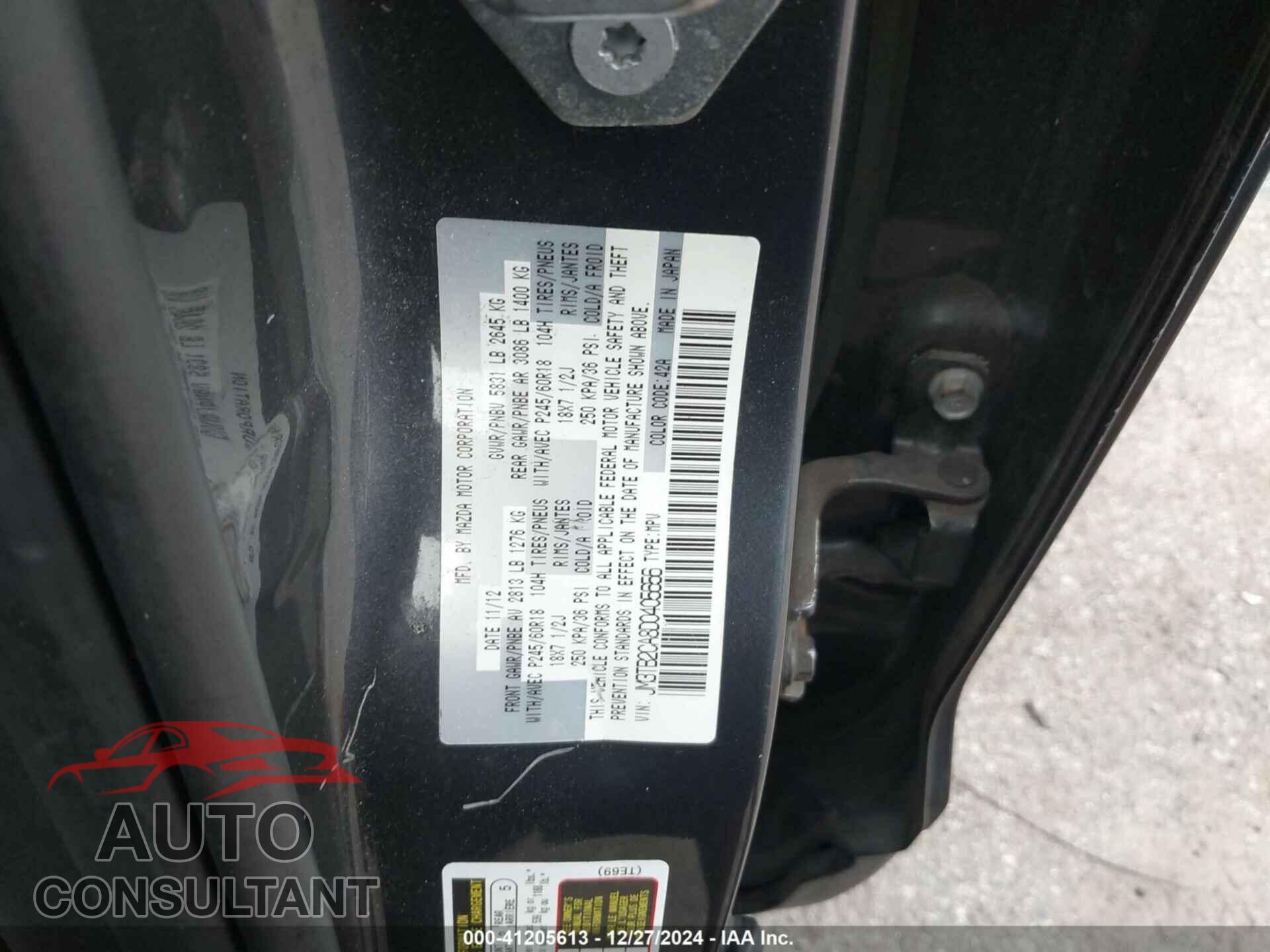 MAZDA CX-9 2013 - JM3TB2CA8D0405656