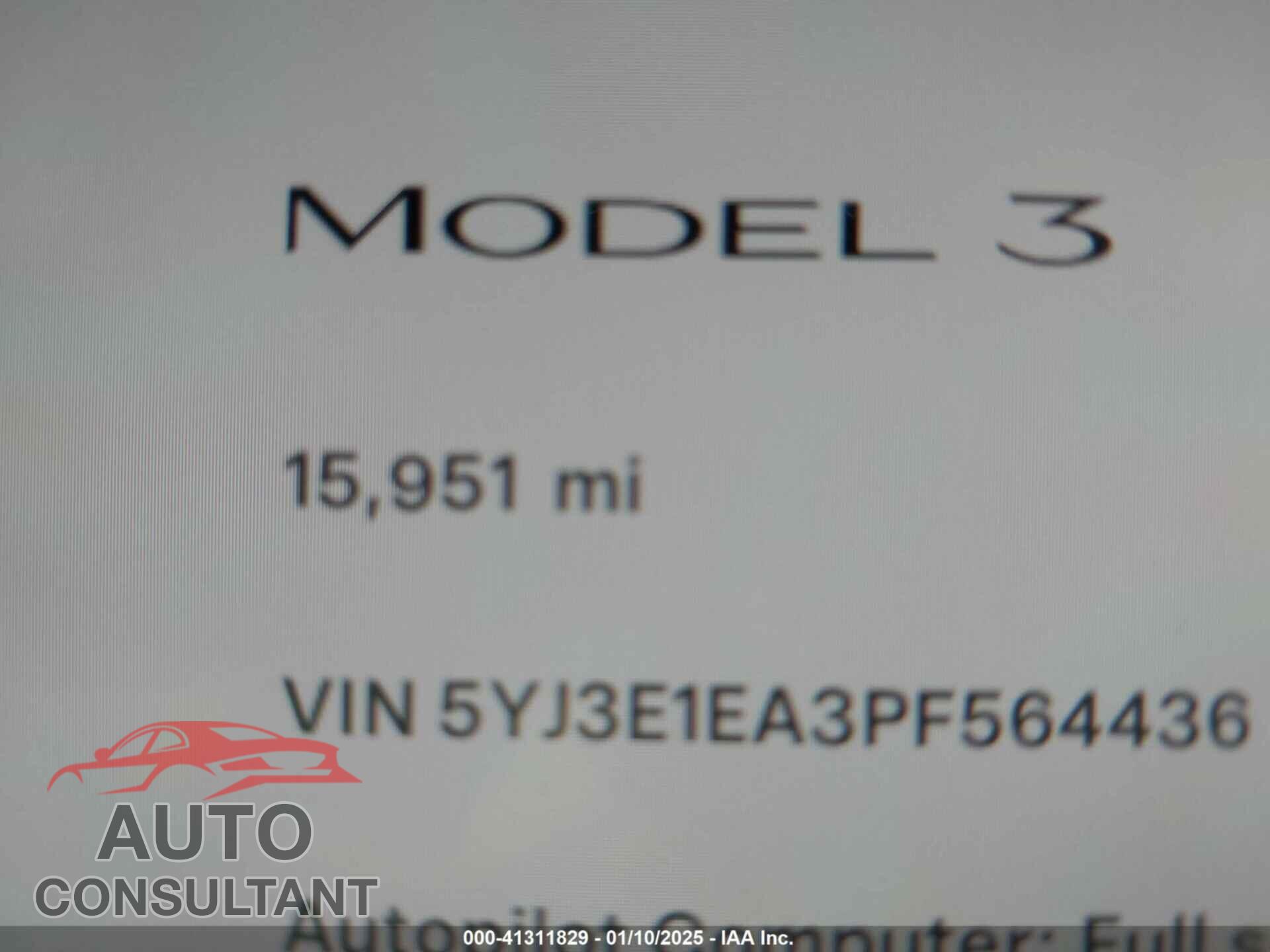 TESLA MODEL 3 2023 - 5YJ3E1EA3PF564436