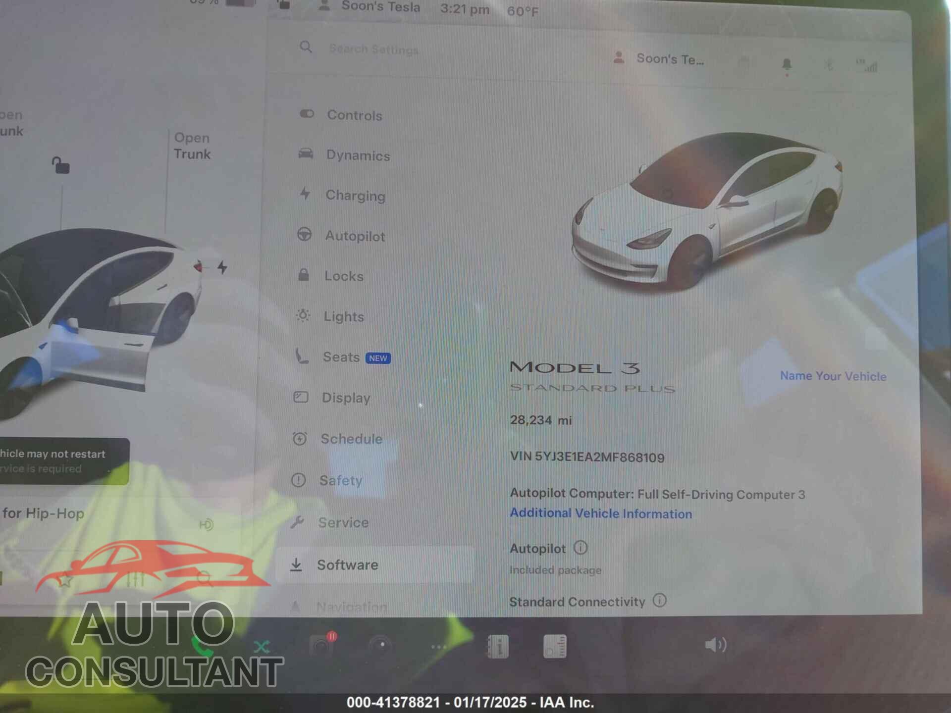 TESLA MODEL 3 2021 - 5YJ3E1EA2MF868109