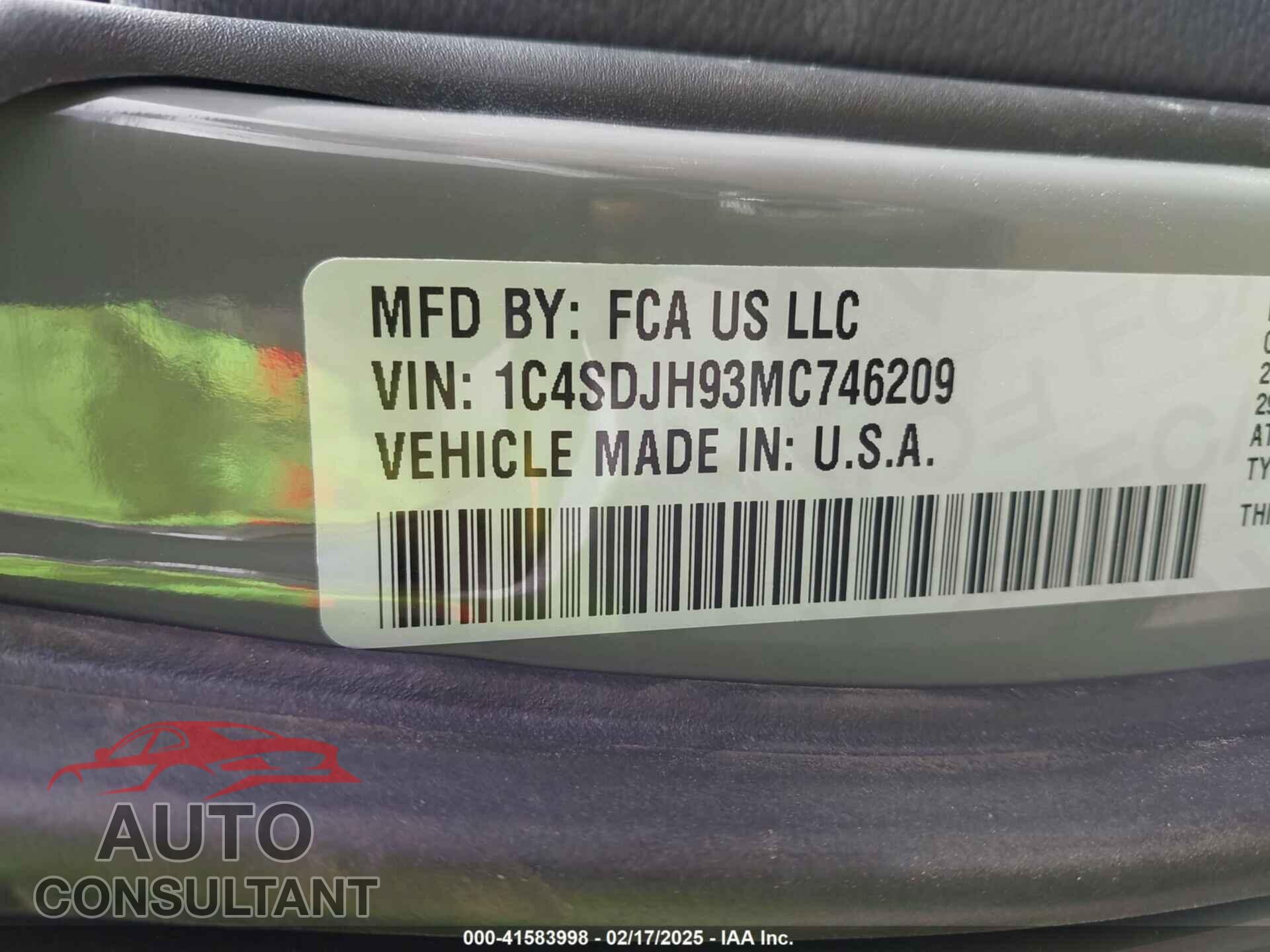 DODGE DURANGO 2021 - 1C4SDJH93MC746209