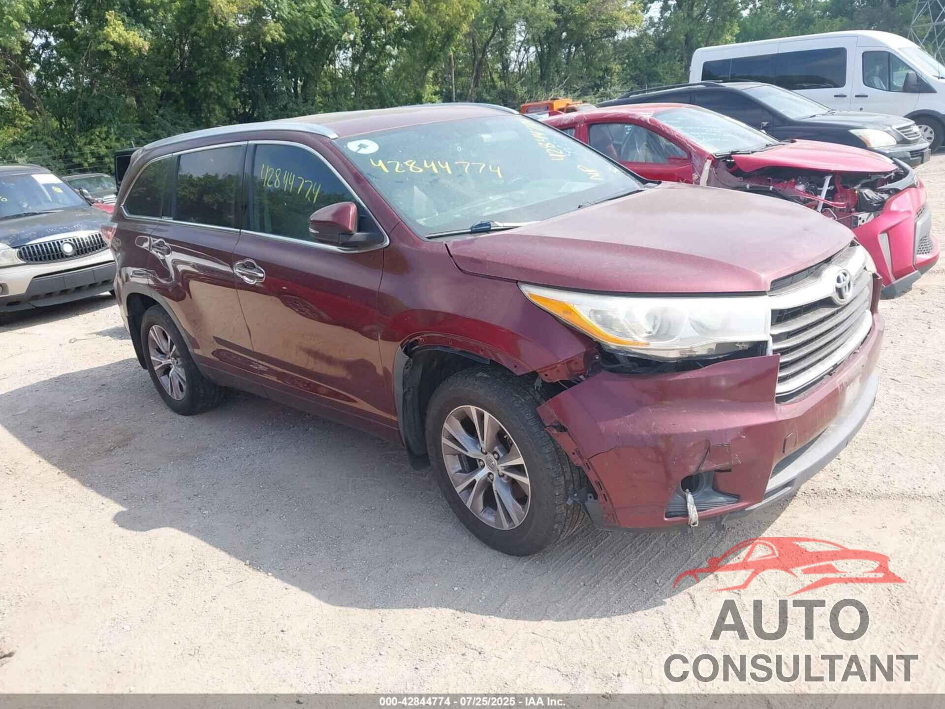TOYOTA HIGHLANDER 2014 - 5TDJKRFH7ES023988