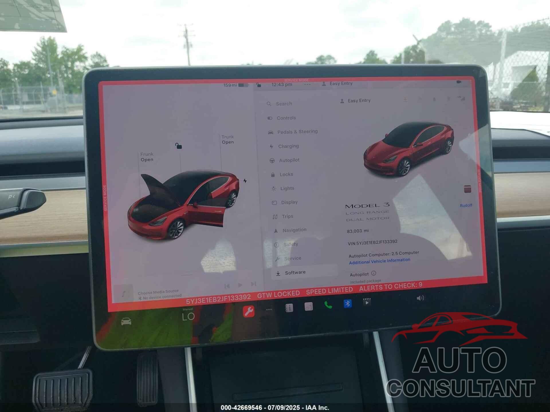 TESLA MODEL 3 2018 - 5YJ3E1EB2JF133392